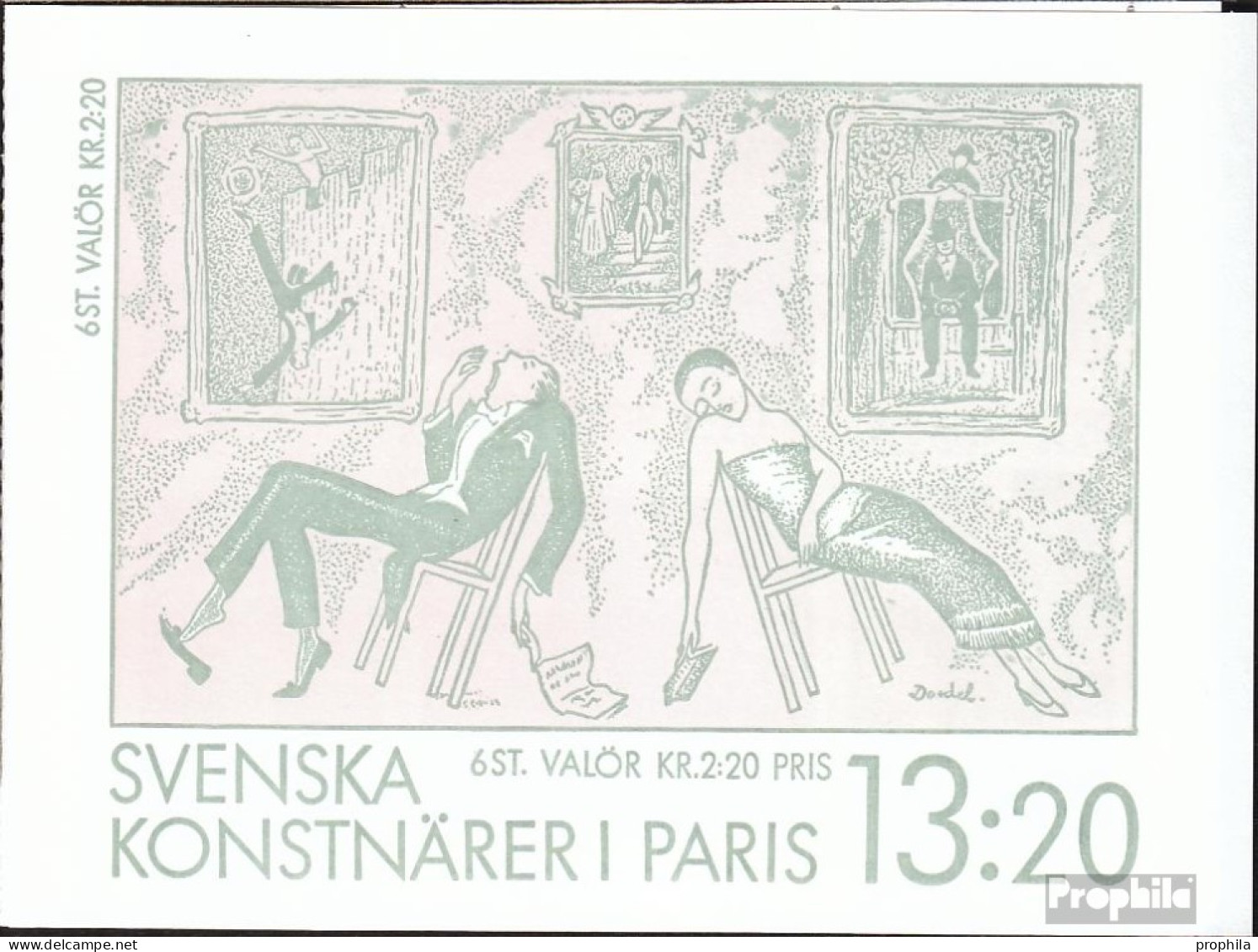 Schweden MH132 (kompl.Ausg.) Postfrisch 1988 Künstler - Unused Stamps