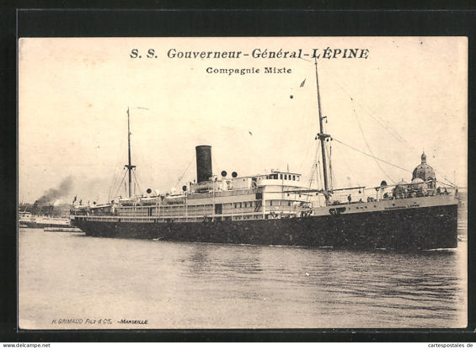 AK Passagierschiff S. S. Gouverneur Général Lépine Verlässt Den Hafen  - Steamers