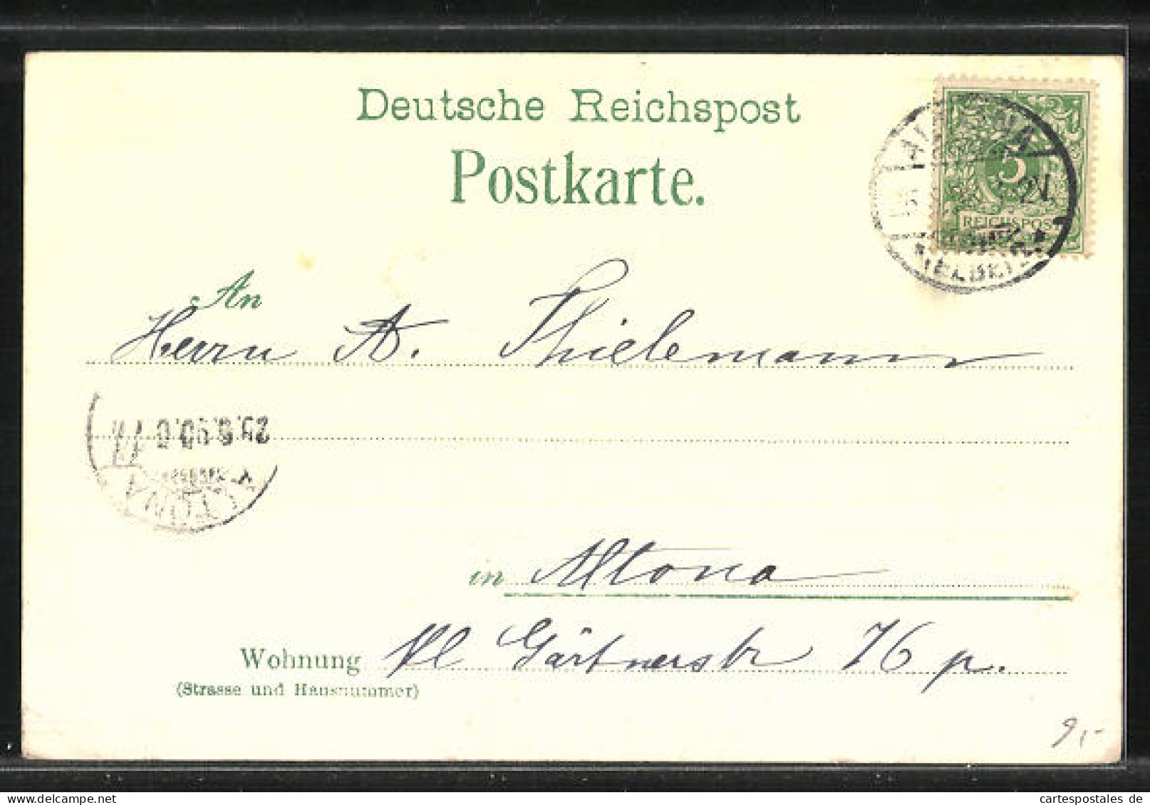 Lithographie Hamburg-Altona, Rathaus Und Kaiser Wilhelm Denkmal, Wappen  - Altona