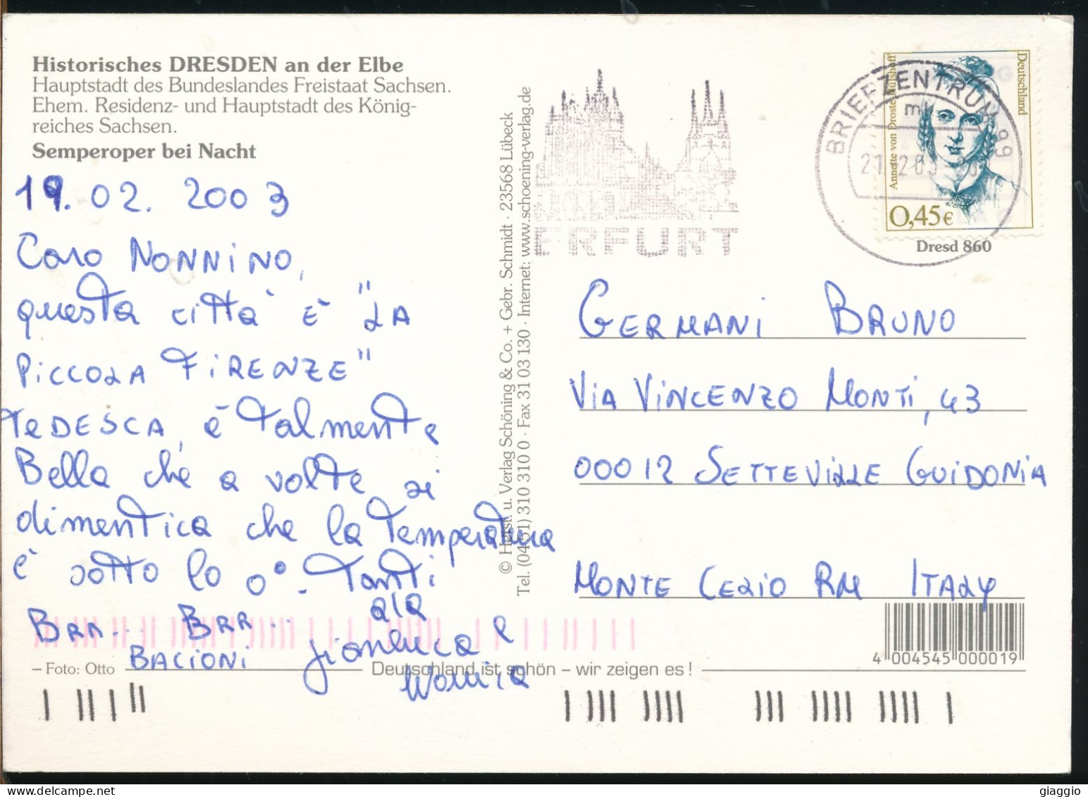°°° 31067 - GERMANY - DRESDEN - HAUPTSTADT DES BUNDESLANDES - 2003 With Stamps °°° - Dresden