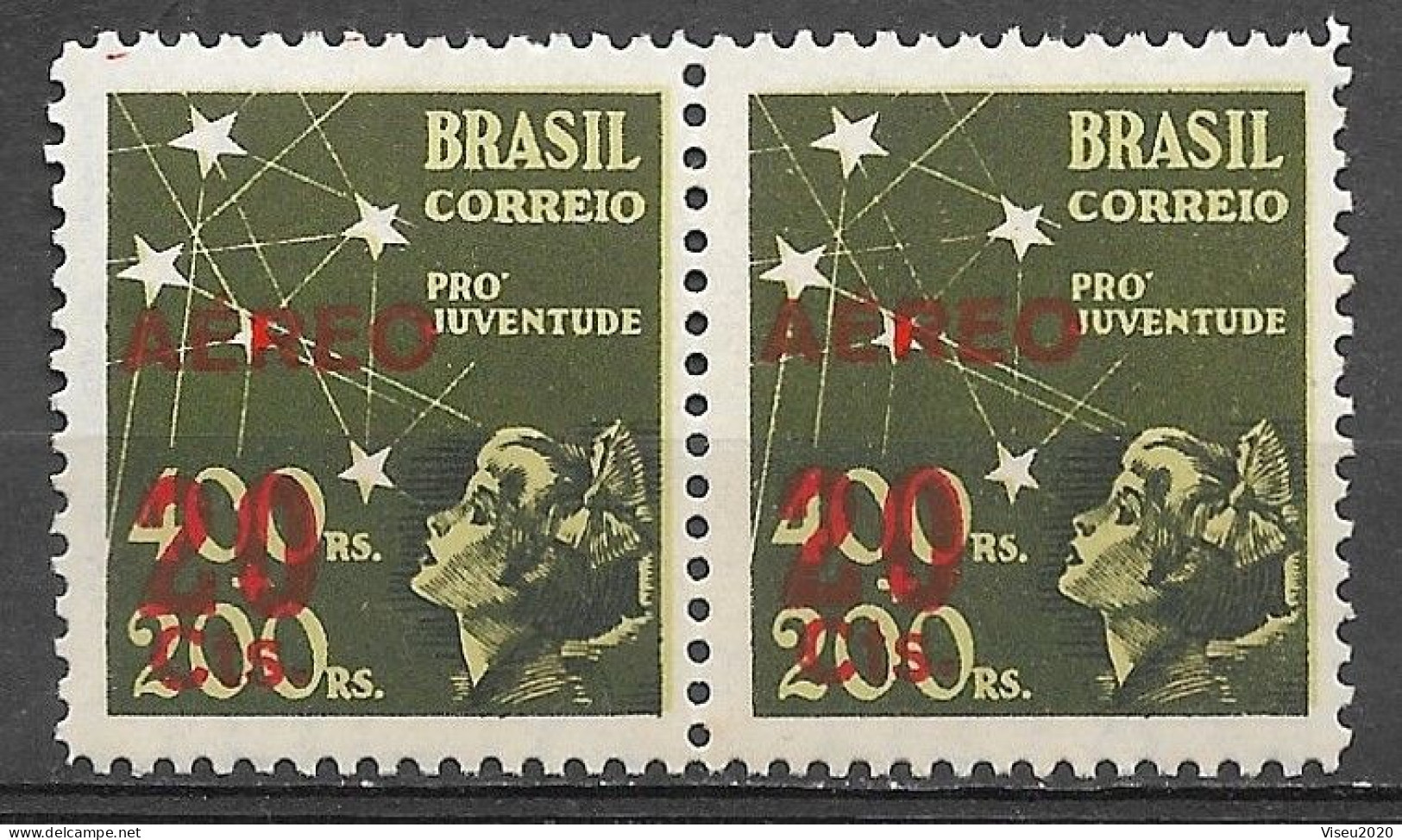 Brasil Brazil 1944 - Semana Da Asa Bartolomeu De Gusmão - RHM A 52 - PAIR - Unused Stamps