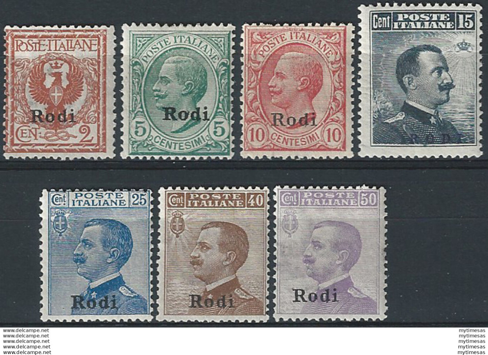 1912 Egeo Rodi Ordinaria 7v. MNH Sassone N. 1/7 - Otros & Sin Clasificación