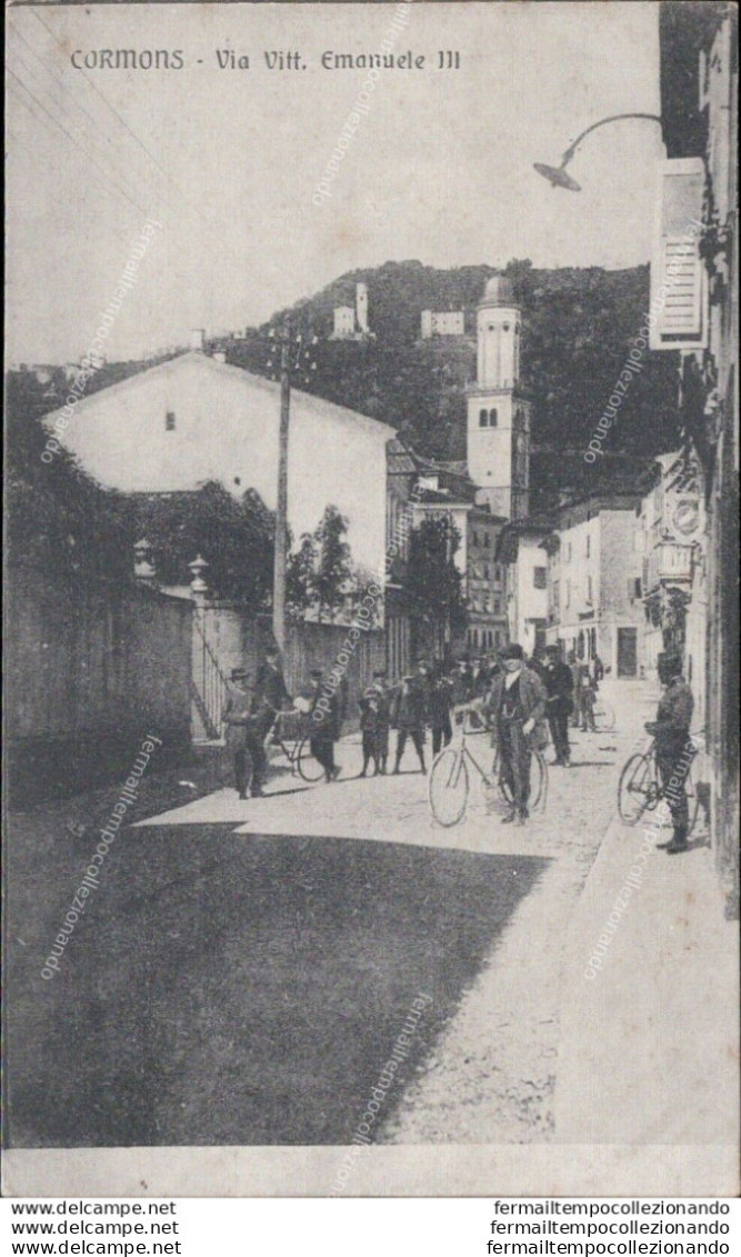 Af631 Cartolina Cormons Via Vittorio Emanuele III Provincia Di Gorizia - Gorizia