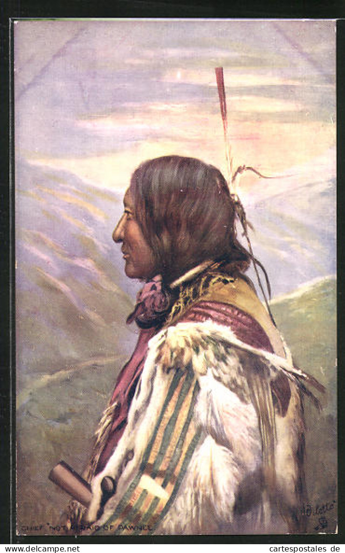 Künstler-AK Indianer, Chief Not Afraid Of Dawnee  - Indiaans (Noord-Amerikaans)