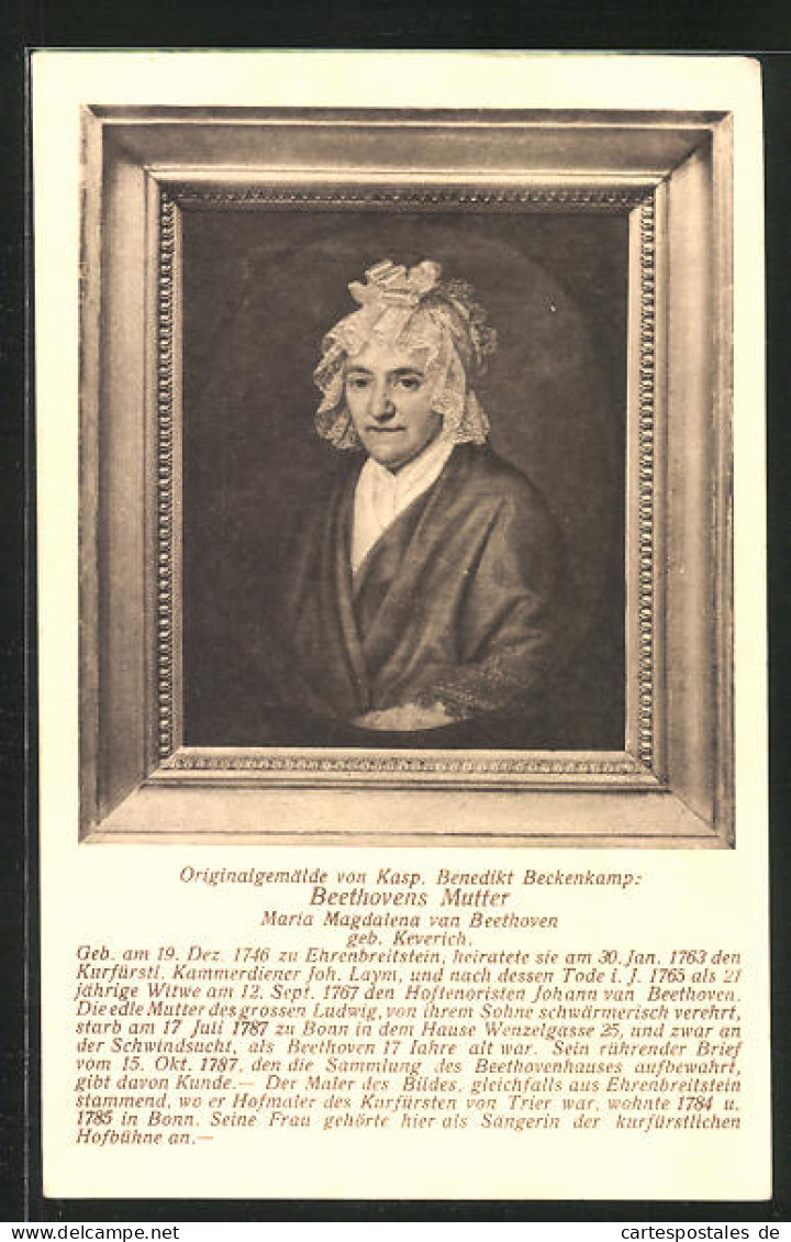 AK Beethoven, Portrait Der Frau Mutter  - Artistes