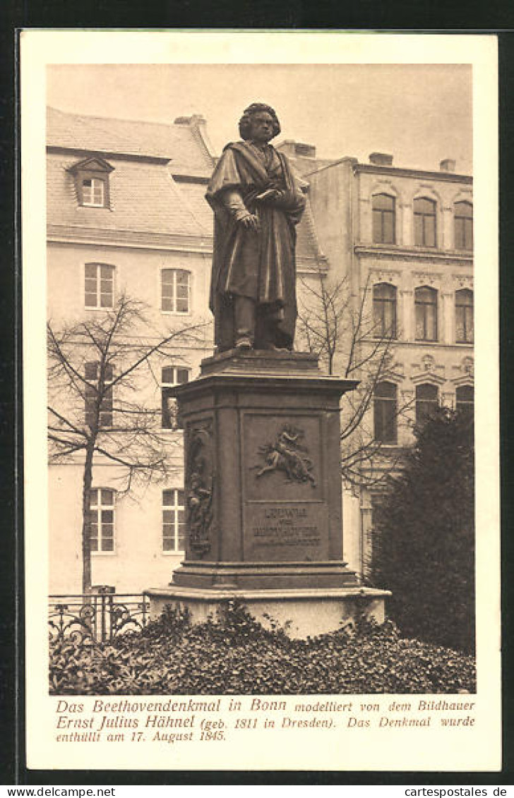 AK Ludwig Van Beethoven, Am Denkmal In Bonn  - Entertainers