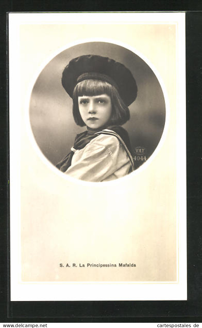 Cartolina S.A.R. La Principessina Mafalda, Portrait Der Jungen Dame  - Familles Royales