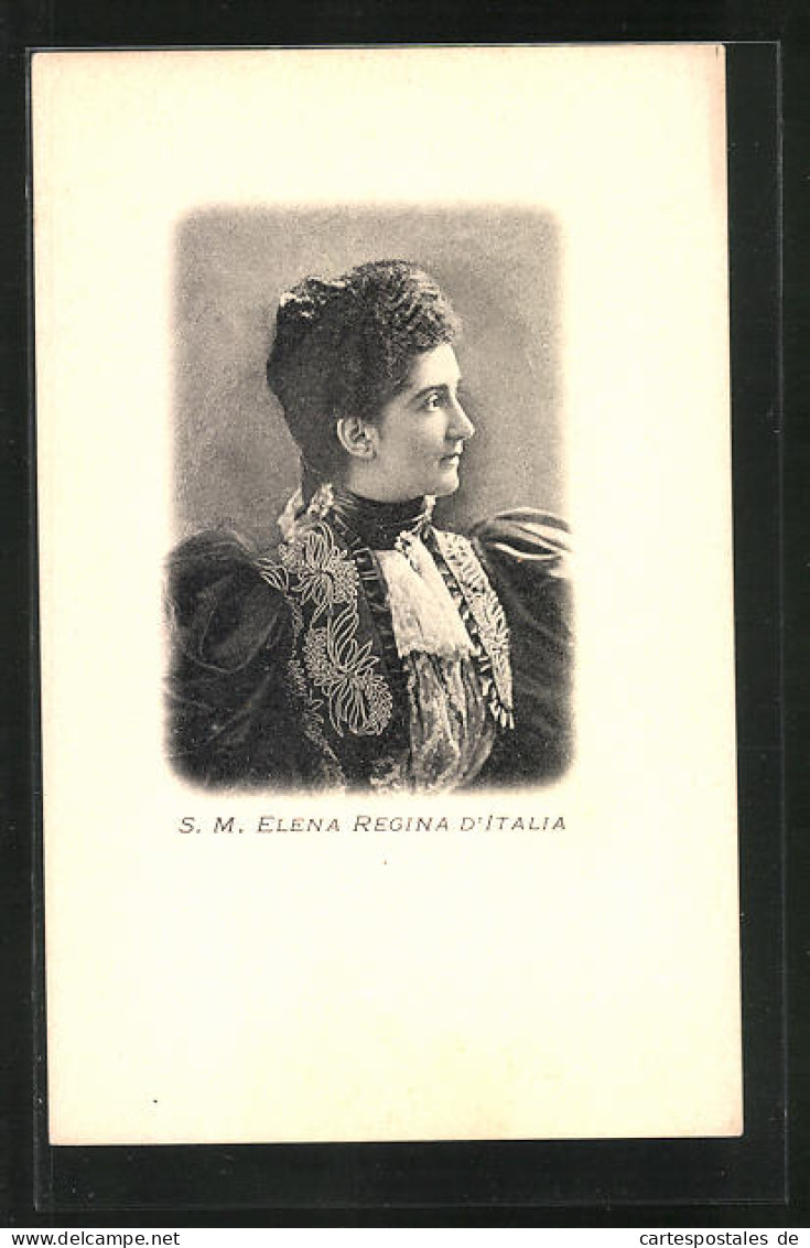 Cartolina Italien, S.M. Elena Regina D`Italia  - Familles Royales