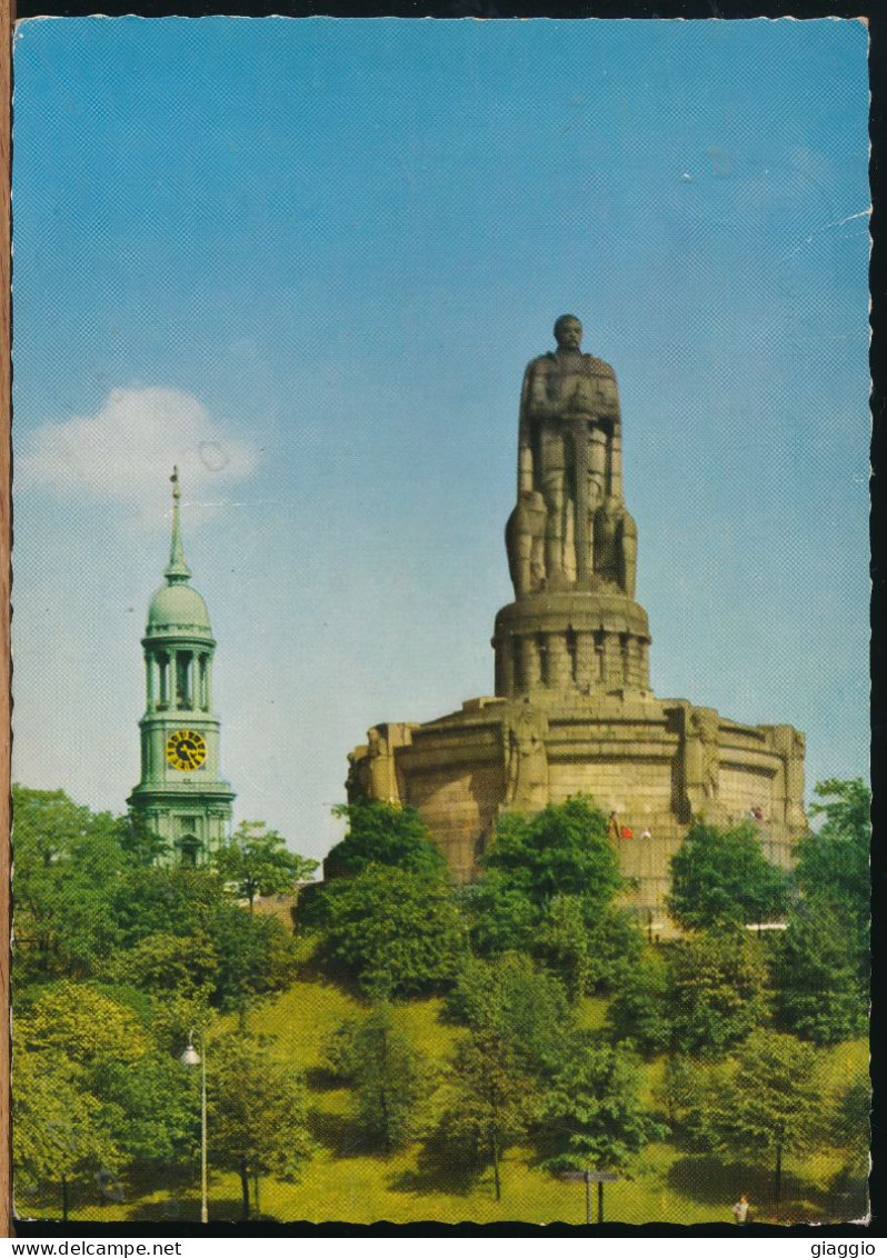 °°° 31070 - GERMANY - HAMBURG - BISMARCKDENKMAL UND MICHAELISKIRCHE - 1963 With Stamps °°° - Mitte