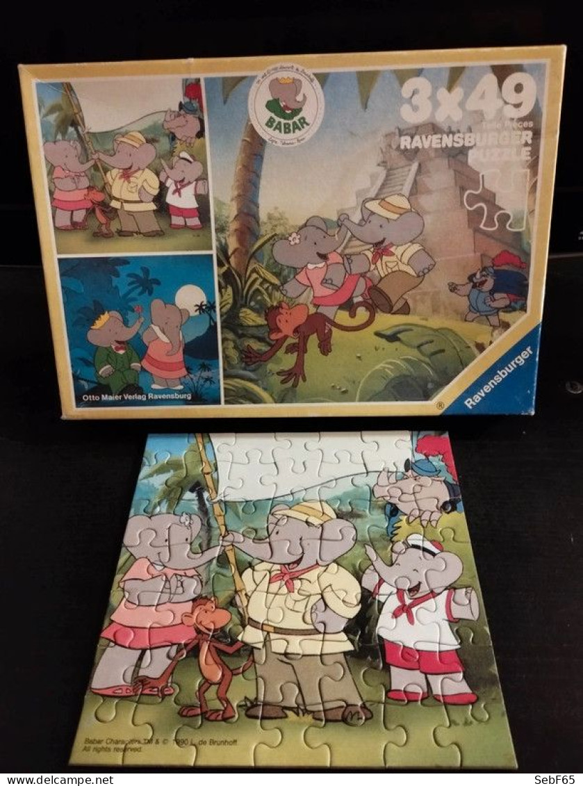 Puzzle Ravensburger Babar Et Céleste De Laurent Brunhoff (1990) - Other & Unclassified