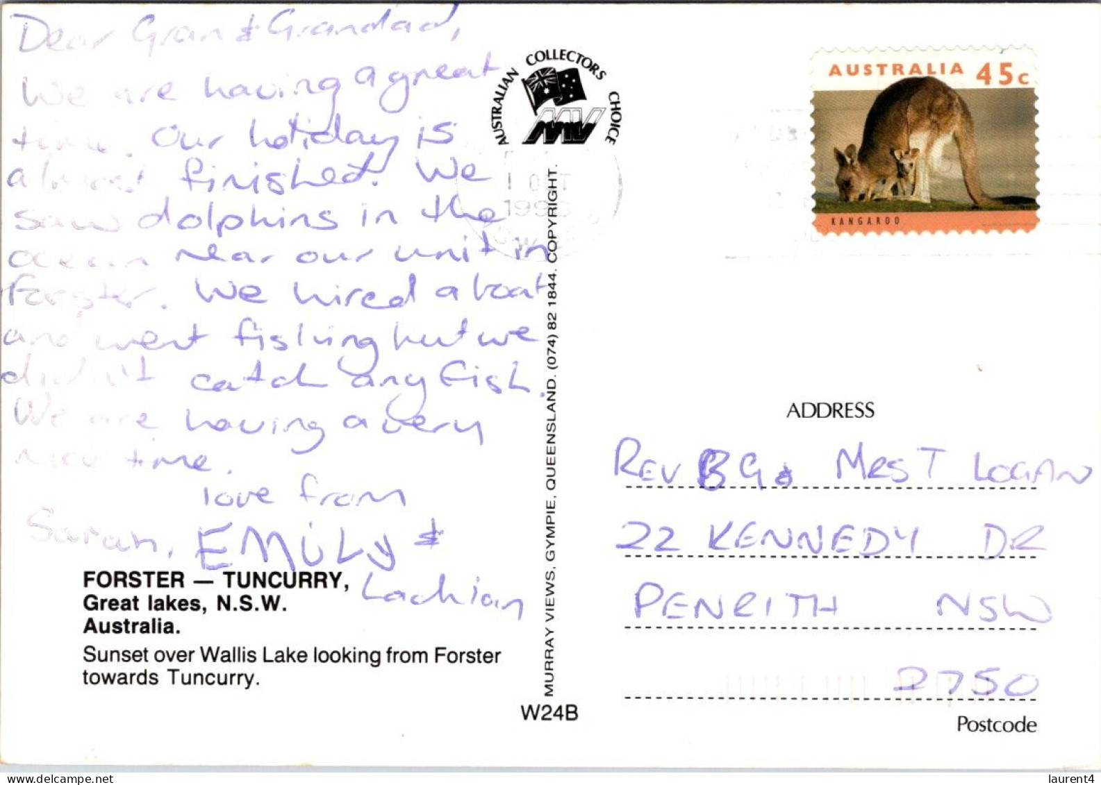 17-5-2024 (5 Z 21) Australia - NSW - (posted With Kangaroo Stamp) Forster Tuncurry - Autres & Non Classés