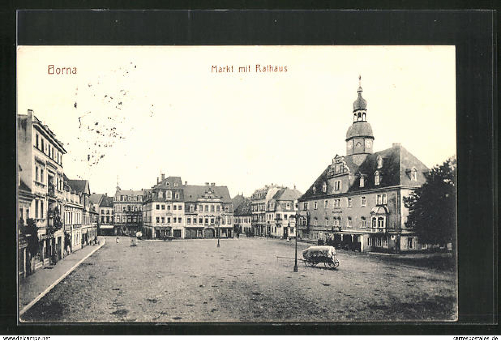 AK Borna, Markt Mit Rathaus  - Borna