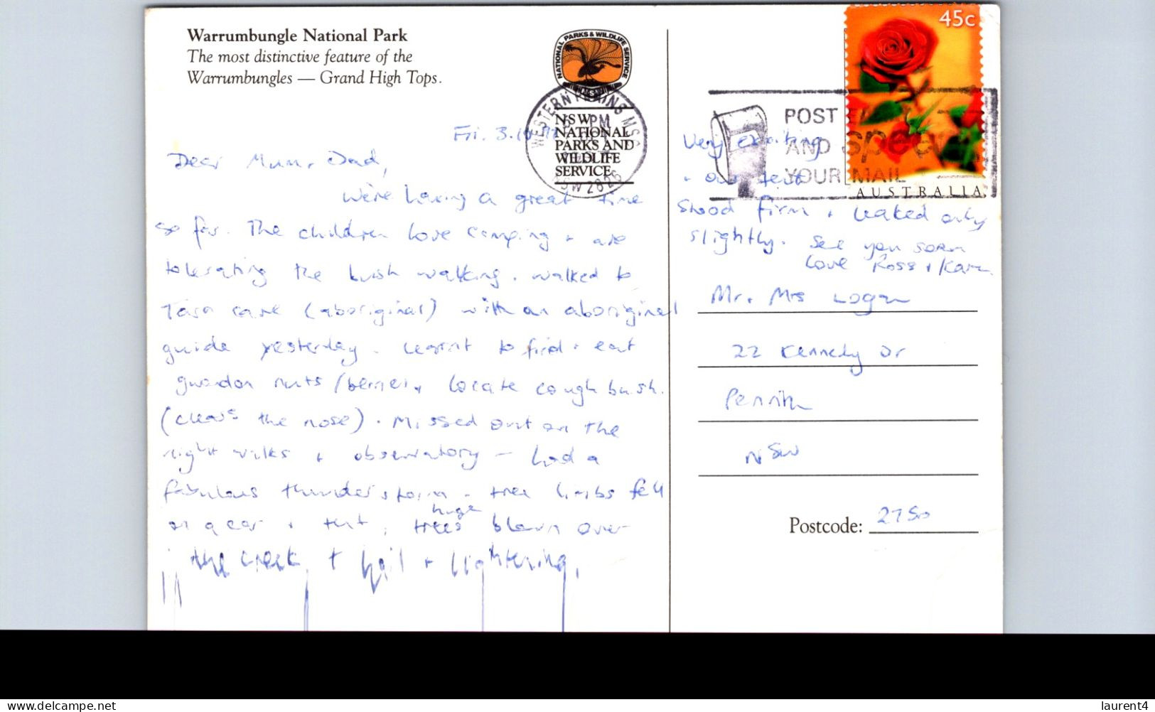 17-5-2024 (5 Z 21) Australia - NSW - (posted With Roses Stamp) Warrumbungle National Park - Sonstige & Ohne Zuordnung
