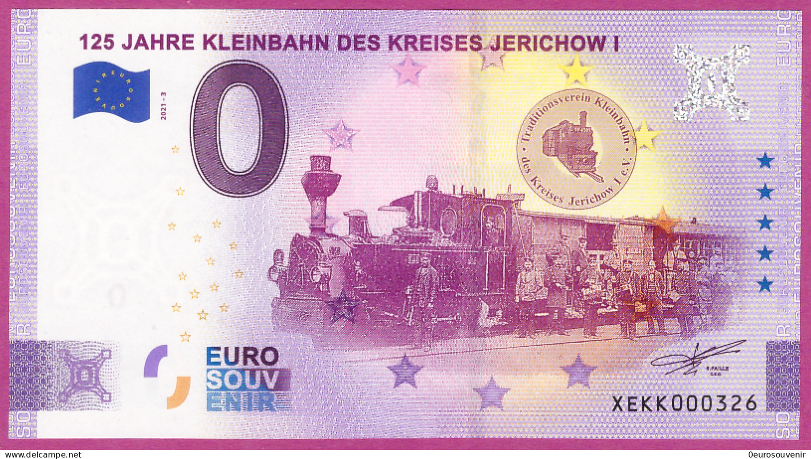 0-Euro XEKK 2021-3 125 JAHRE KLEINBAHN DES KREISES JERICHOW I - Essais Privés / Non-officiels