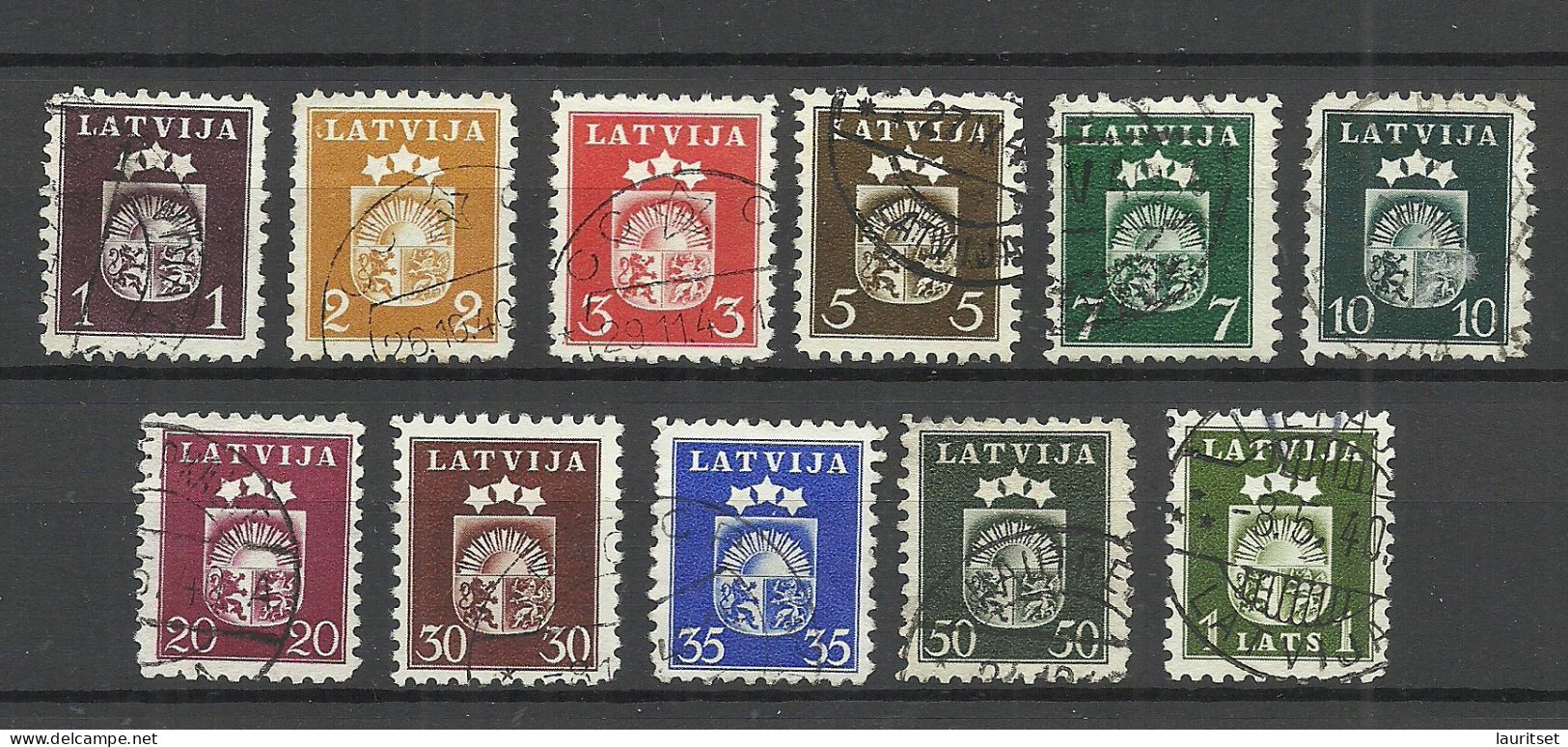 LETTLAND Latvia 1940 Michel 281 - 291 O Wappe Coat Of Arms - Letland