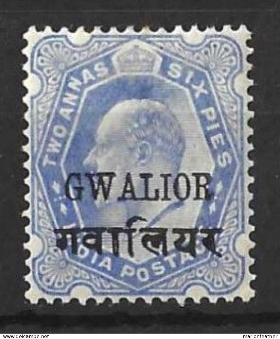 INDIA....". GWALIOR...".....KING EDWARD VII...(1901-10..)....2 & HALFa........SG52B.......MH.. - Gwalior