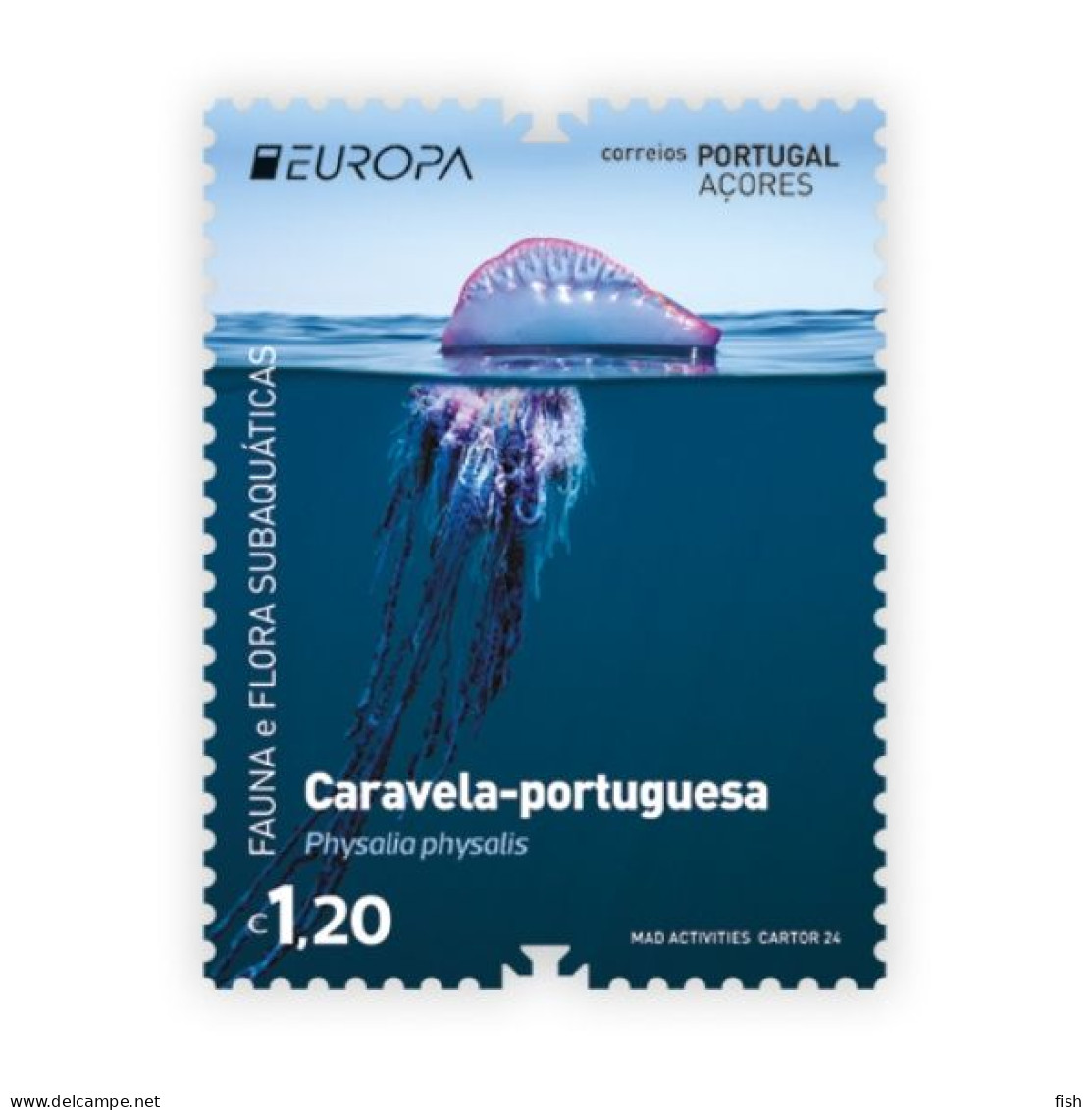 Portugal ** & Europa CEPT Azores, Underwater Fauna And Flora, Caravela-portuguesa, Physalia Physalis 2024 (687688) - 2024