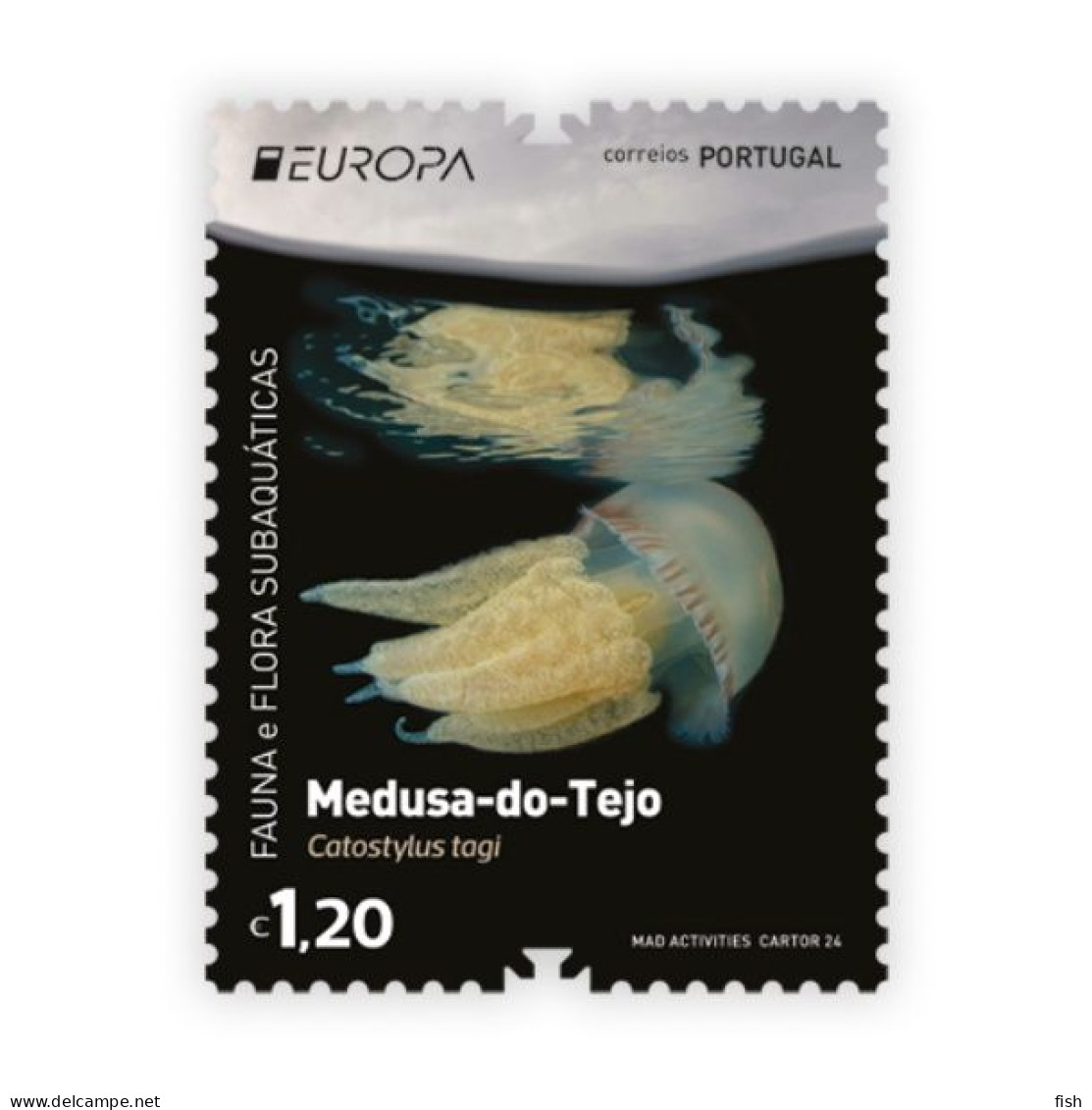 Portugal ** & Europa CEPT Underwater Fauna And Flora, Jellyfish Of The Tagus River, Catostylus Tagi 2024 (687688) - Autres & Non Classés