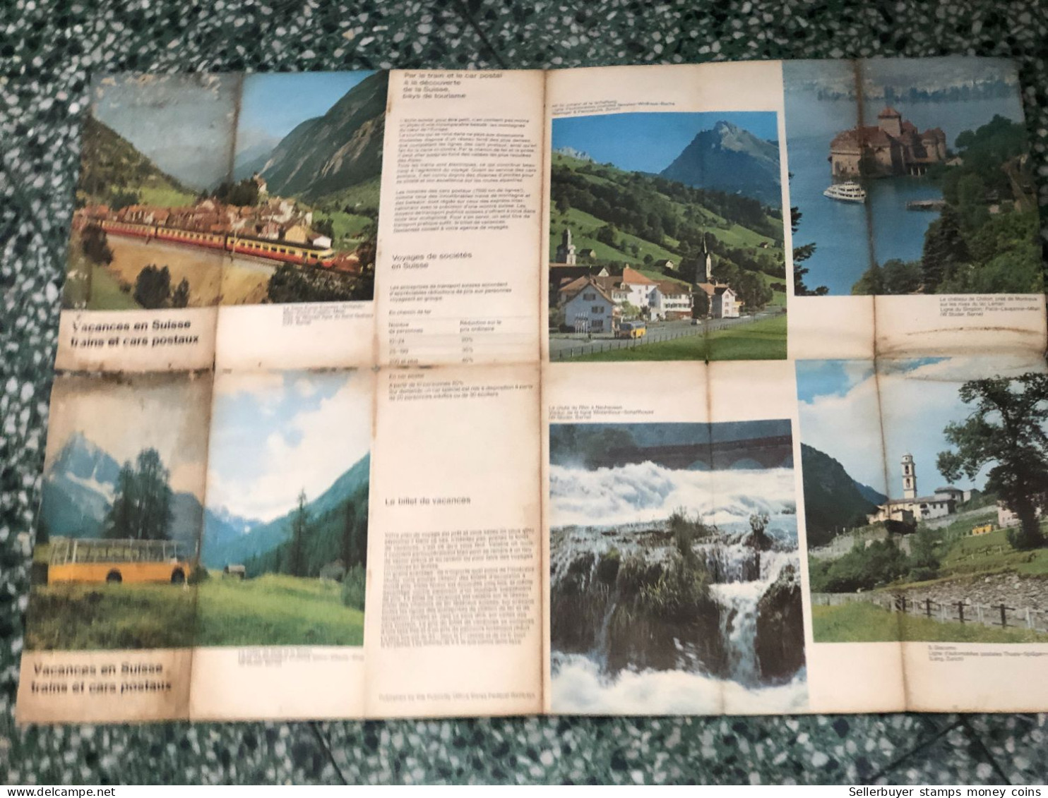 World Maps Old-suisse Chemins De Fer Et Autocars Postaus-1969 Before 1975-1 Pcs - Topographische Kaarten