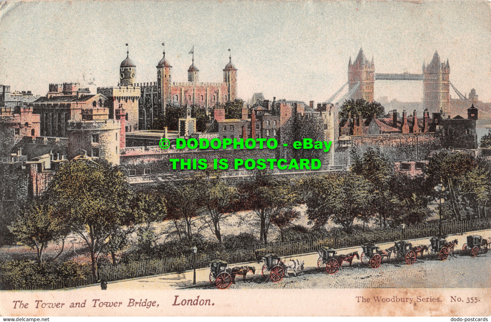 R500222 London. The Tower And Tower Bridge. Woodbury Series No. 355. 1904 - Altri & Non Classificati