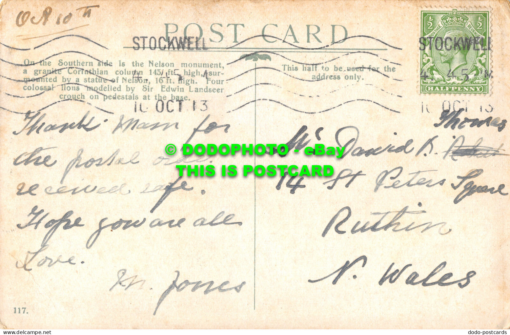 R500423 London. Trafalgar Square. 1913 - Altri & Non Classificati