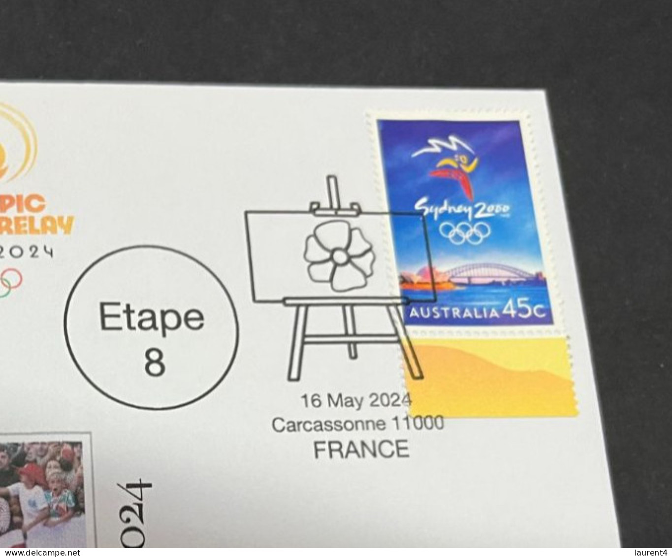 17-5-2024 (5 Z 17) Paris Olympic Games 2024 - Torch Relay (Etape 8) In Carcassonne (16-5-2024) With OLYMPIC Stamp - Zomer 2024: Parijs