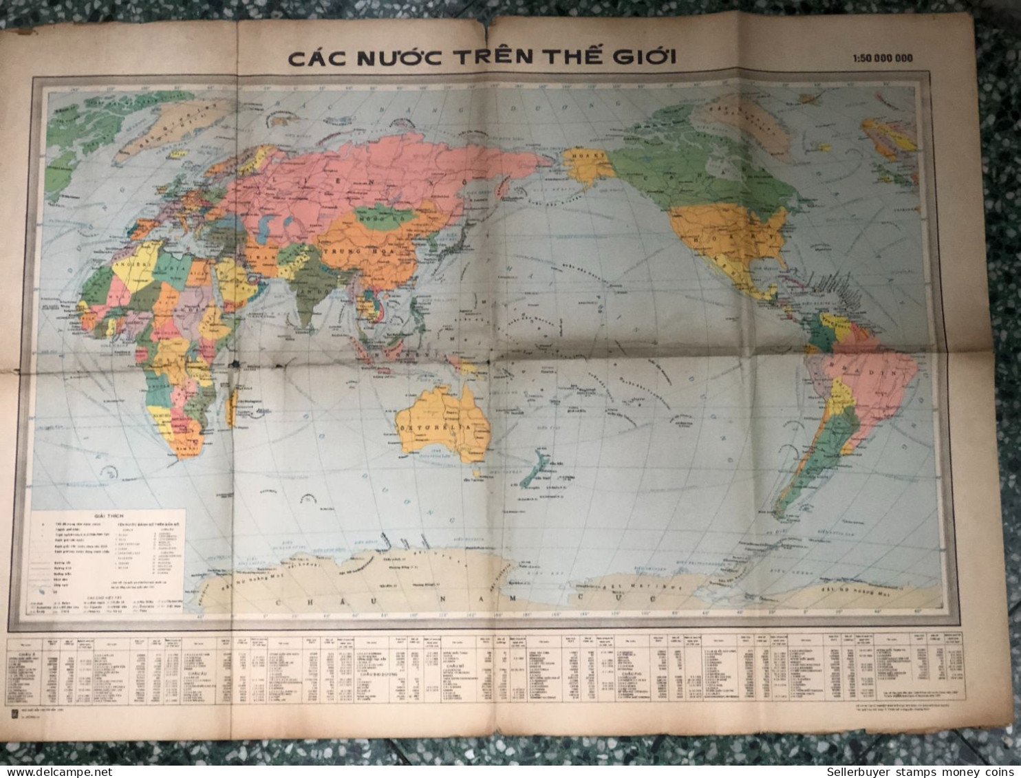 World Maps Old-cac Nuoc Tren The Gioi Before 1985-1 Pcs - Cartes Topographiques