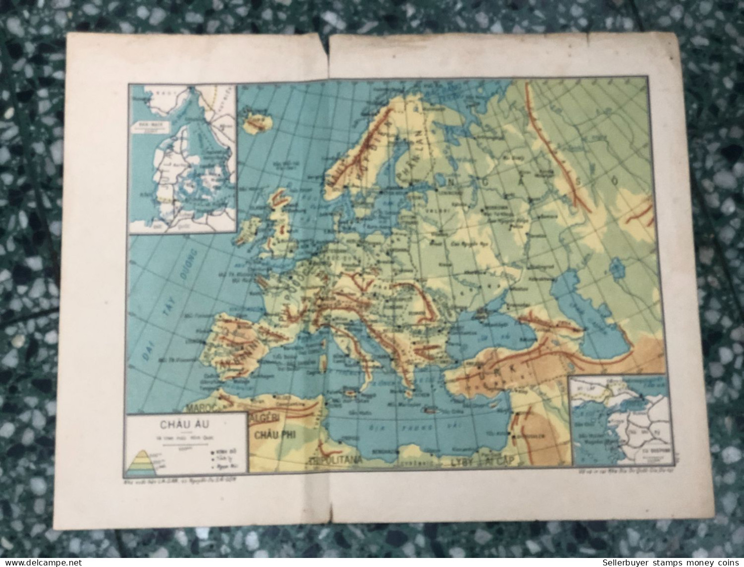 World Maps Old-chau Au Before 1975-1 Pcs - Cartes Topographiques