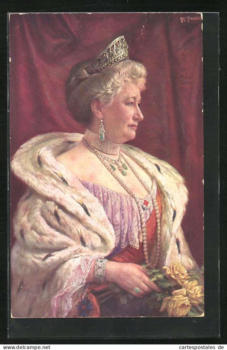 AK Kaiserin Auguste Victoria Königin Von Preussen, Rotes Kreuz  - Familles Royales