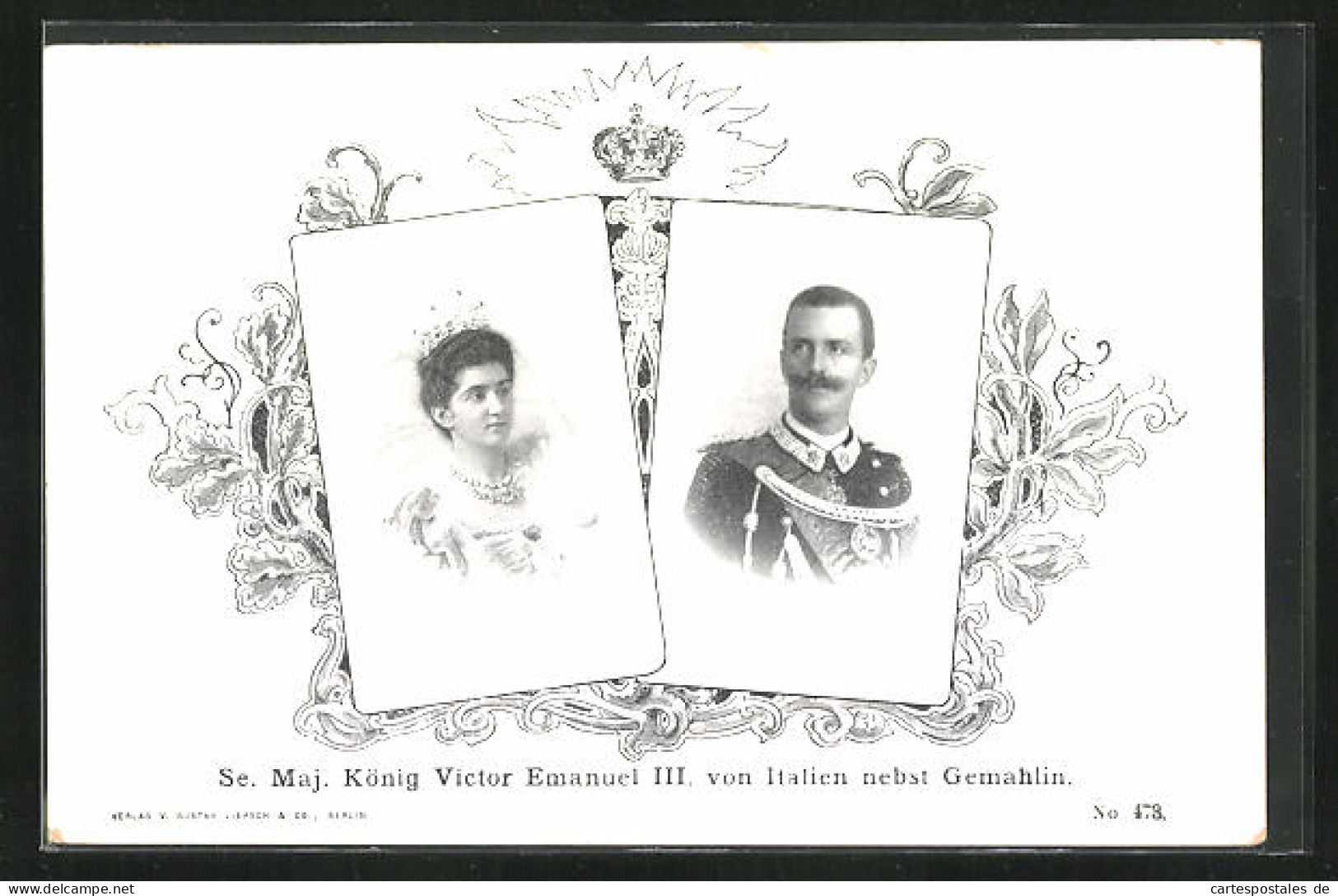 Cartolina König Emanuel III. Von Italien Nebst Gemahlin  - Royal Families