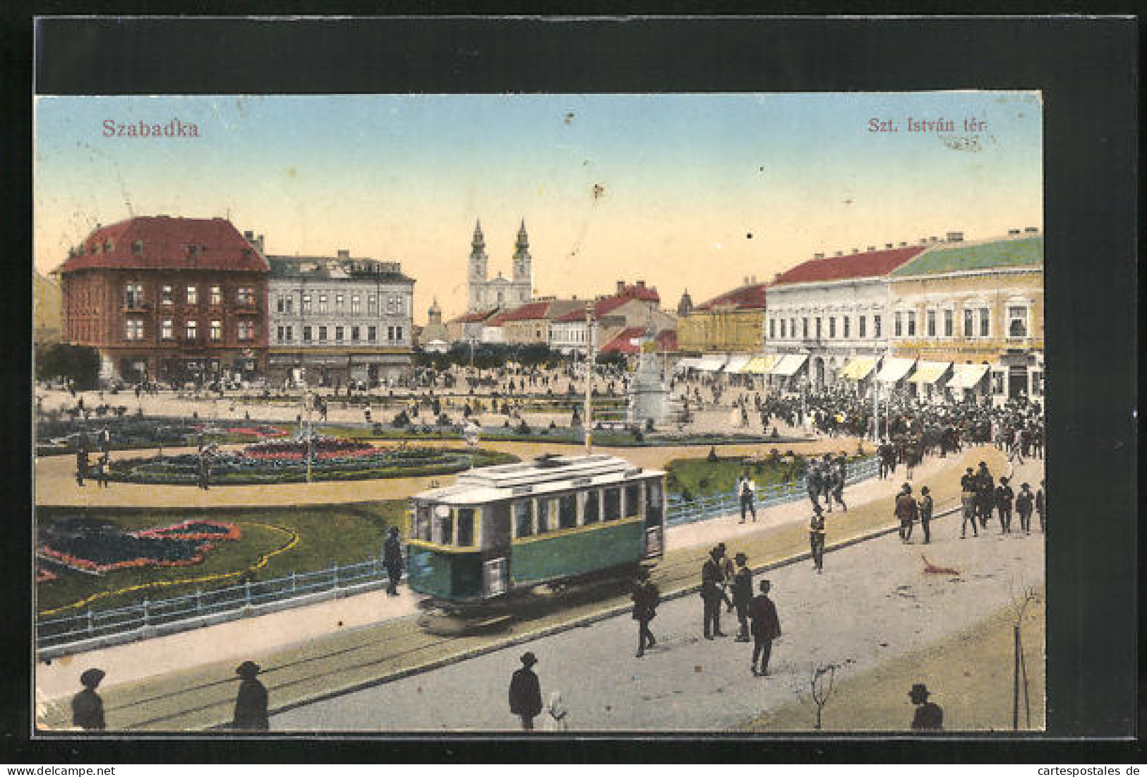 AK Szabadka, Strassenbahn Am Park  - Serbia