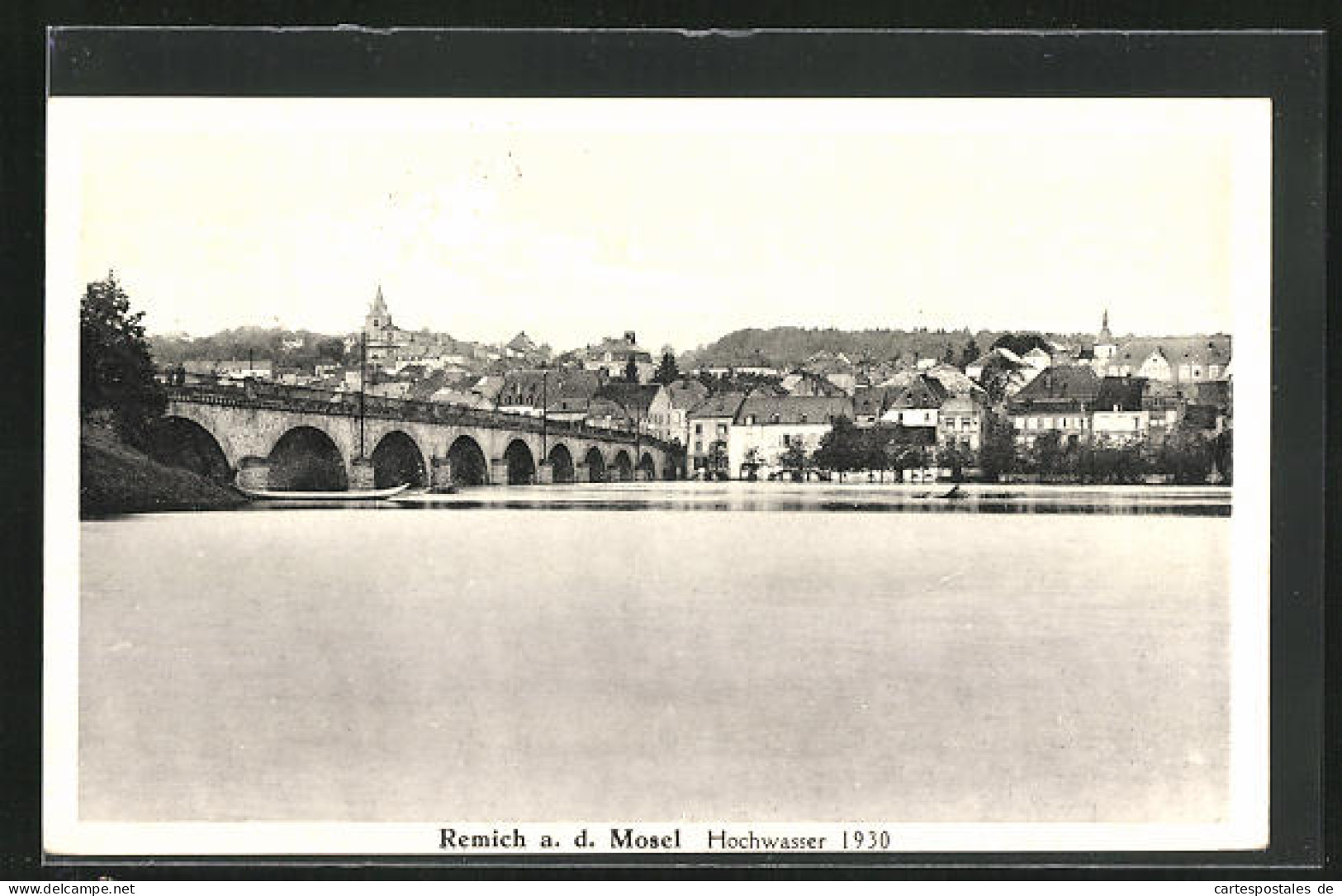 AK Remich A. D. Mosel, Hochwasser An Der Brücke 1930  - Remich