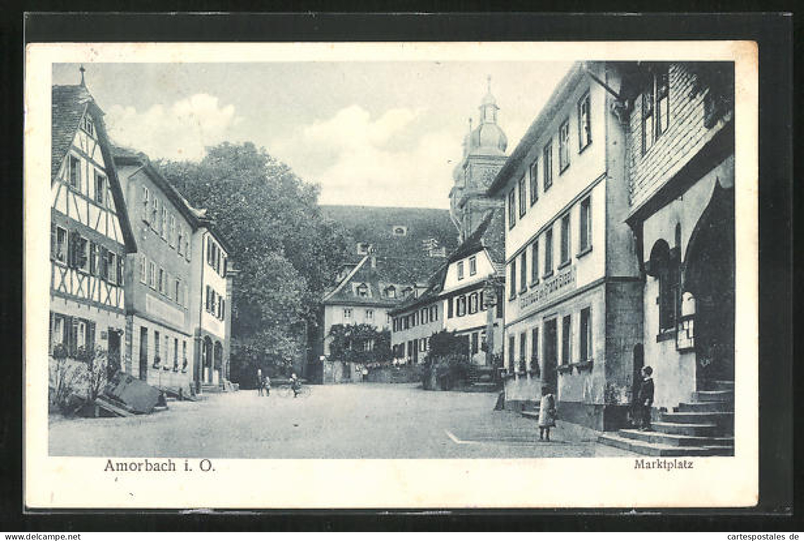 AK Amorbach I. Odenwald, Strassenpartie Mit Gasthaus  - Amorbach