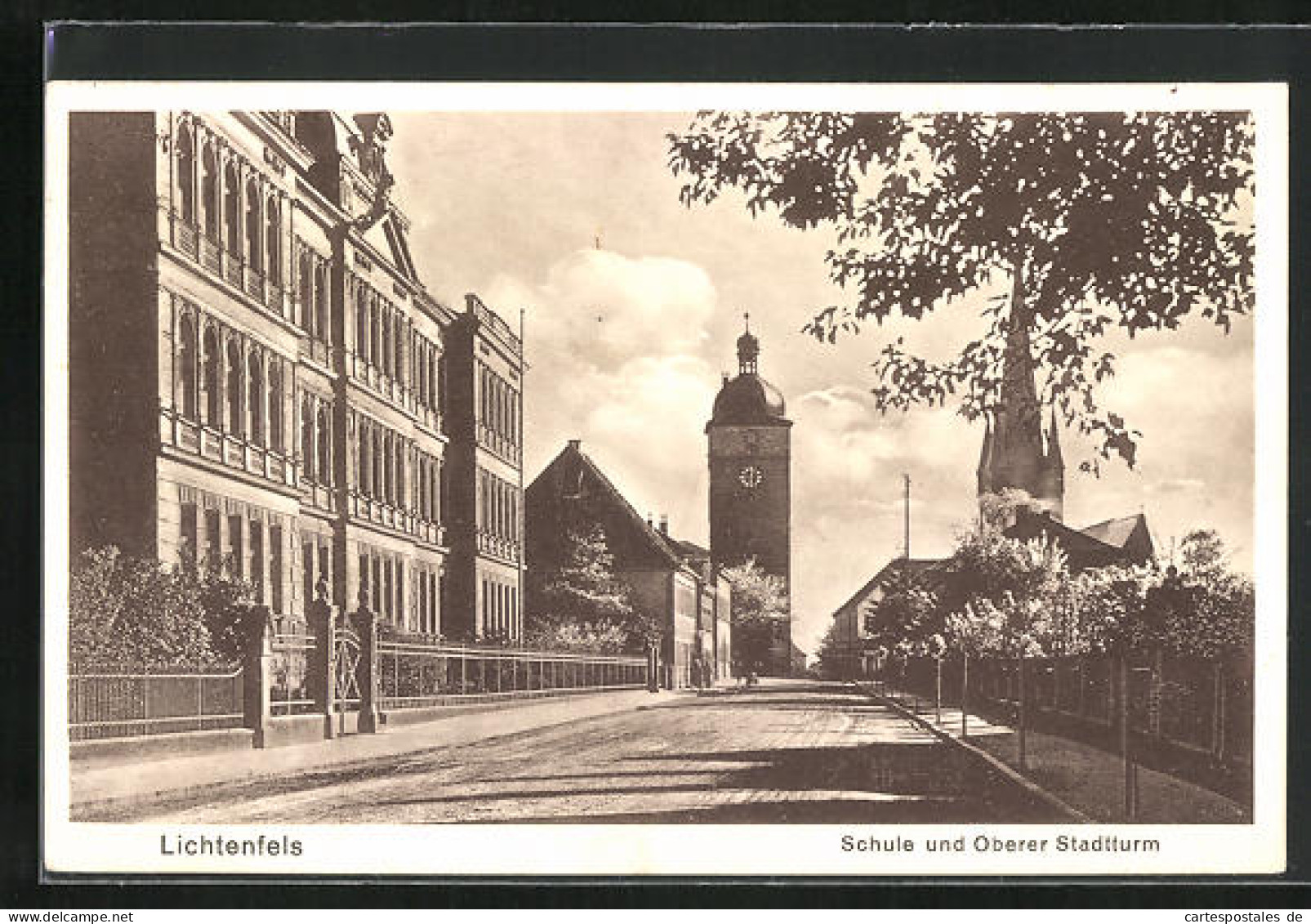 AK Lichtenfels, Schule U. Oberer Stadtturm  - Lichtenfels