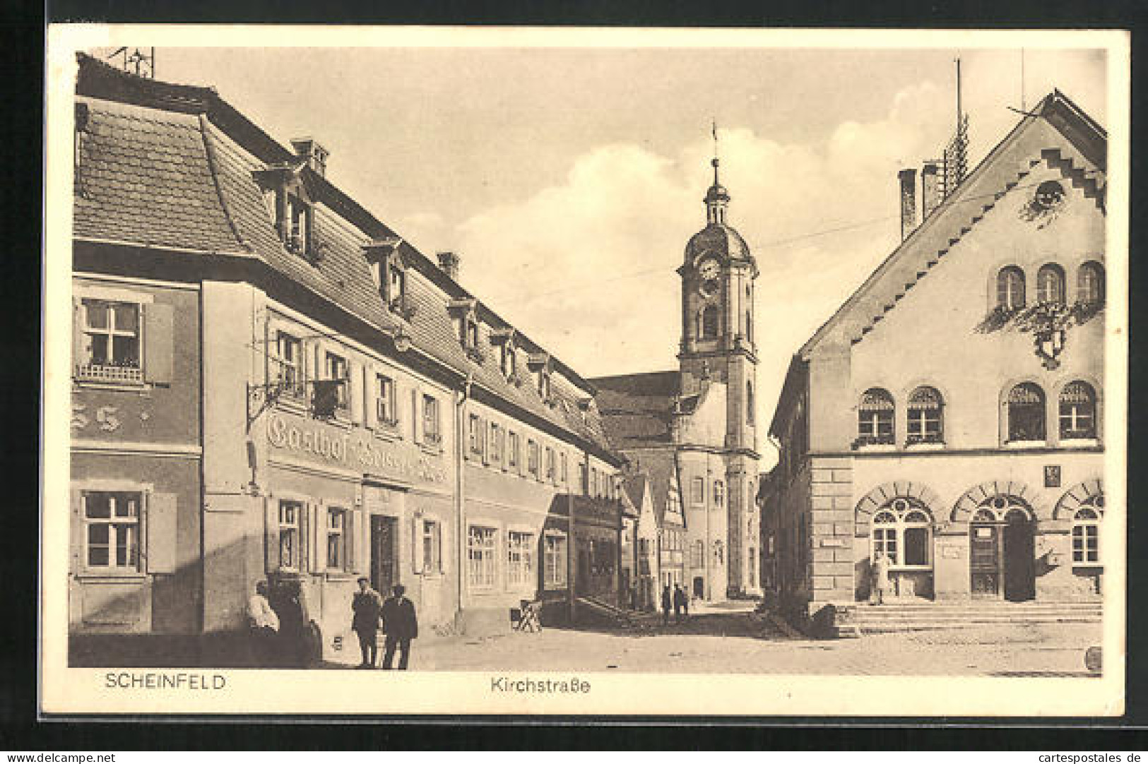 AK Scheinfeld, Kirchstrasse Mit Gasthof Weisses Ross  - Autres & Non Classés