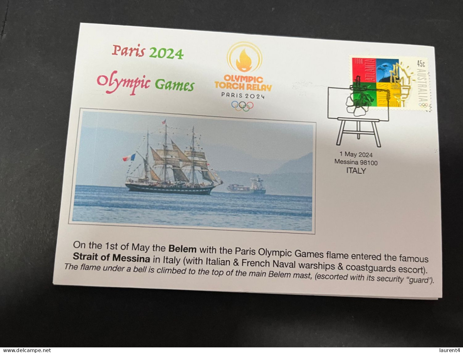 17-5-2024 (5 Z 23) Paris Olympic Games 2024 - The Olympic Flame Travel On Sail Ship BELEM (3 Covers) - Zomer 2024: Parijs