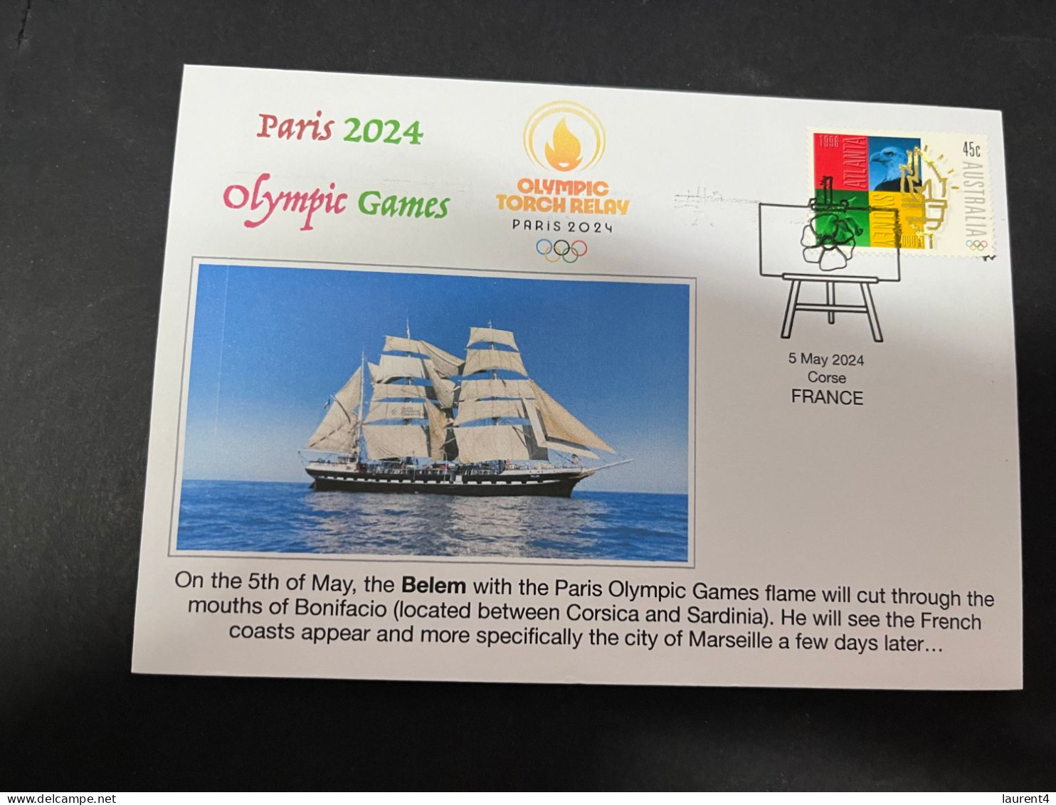 17-5-2024 (5 Z 23) Paris Olympic Games 2024 - The Olympic Flame Travel On Sail Ship BELEM (3 Covers) - Zomer 2024: Parijs