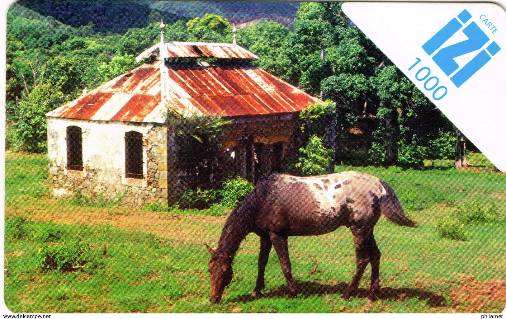 NOUVELLE CALEDONIE New Caledonia TELECARTE PREPAYEE Prepaid Phonecard IZI 1000 F Maison Cheval Horse EX. 2009 UT B - New Caledonia