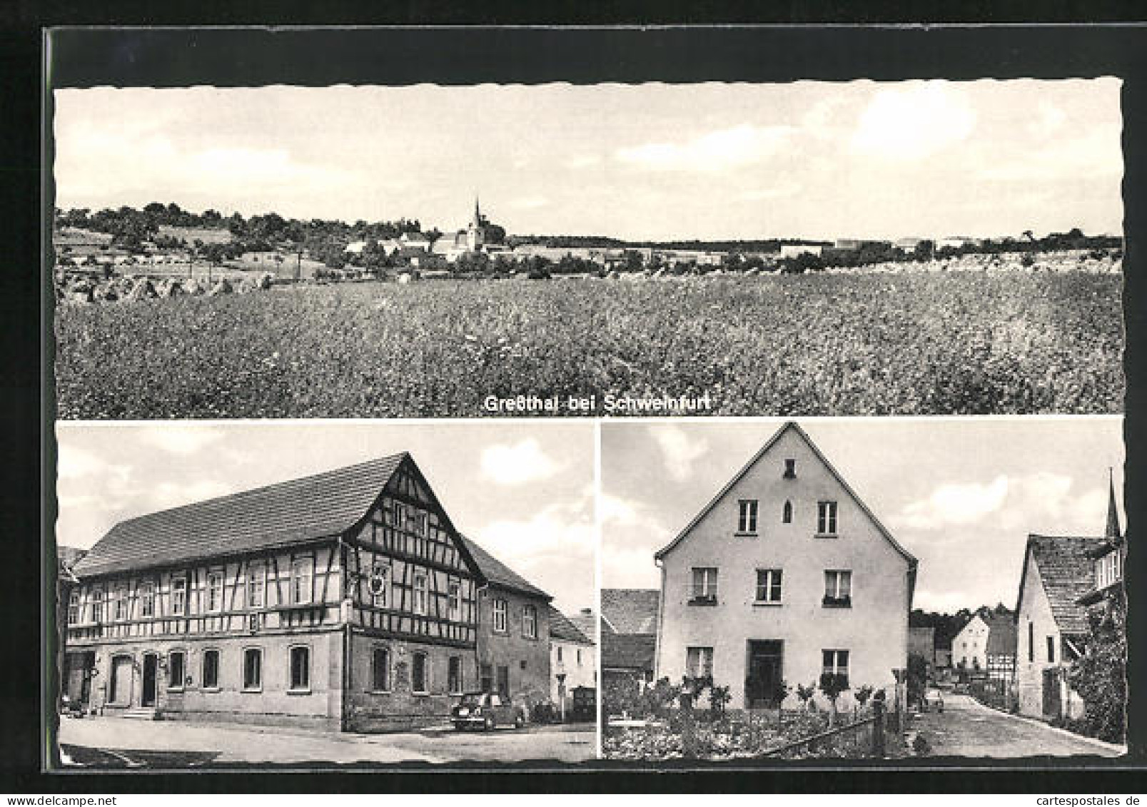 AK Gressthal Bei Schweinfurt, Gasthaus, Strassenpartie Mit Gebäudeansicht, Teilansicht  - Schweinfurt