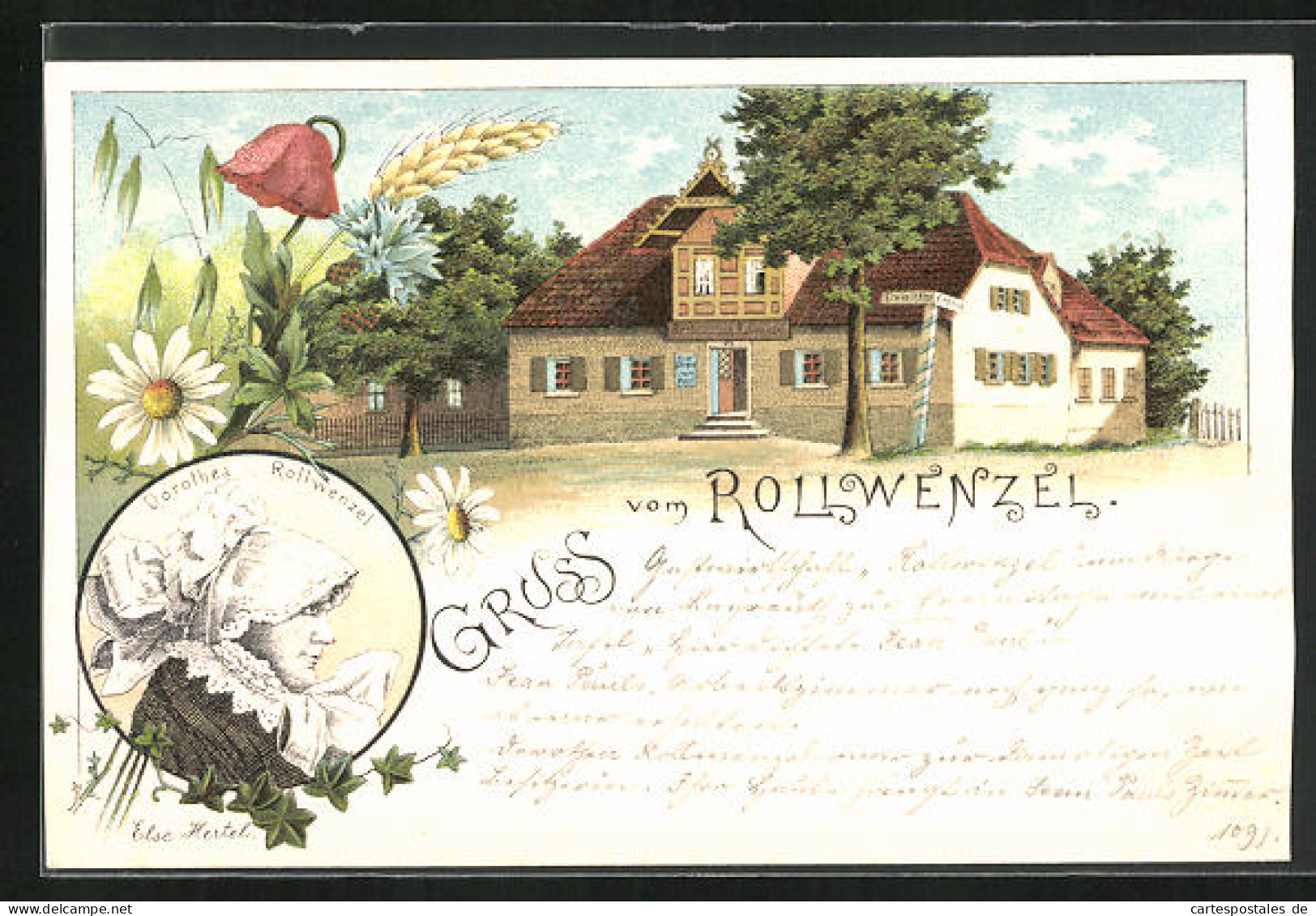 Lithographie Bayreuth, Restaurant Rollwenzel, Dorothea Rollwenzel  - Bayreuth