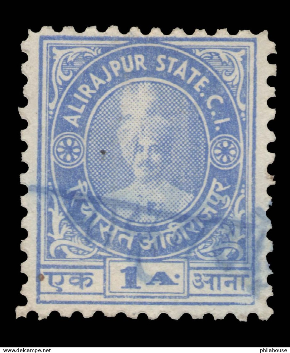 India ALIRAJPUR STATE C.I. One Anna Revenue Stamp Used - Andere & Zonder Classificatie