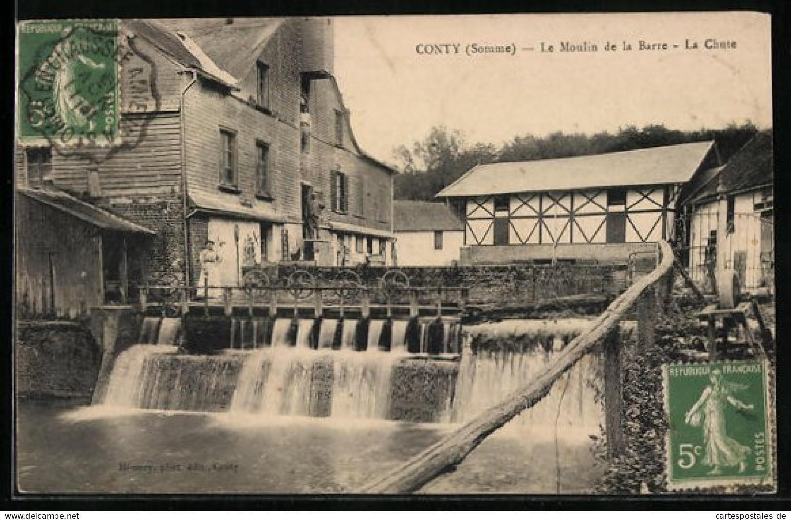 CPA Conty, Le Moulin De La Barre, La Chute  - Conty