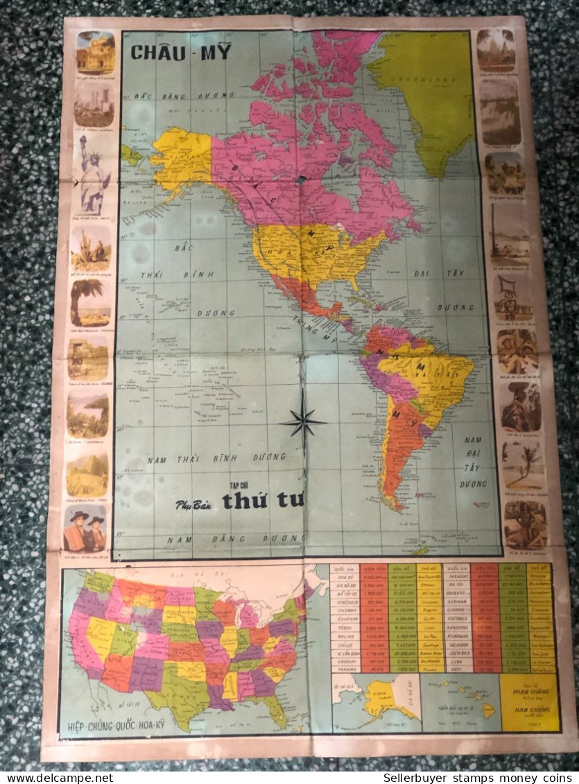 World Maps Old-chau My 1968 Before 1975-1 Pcs - Cartes Topographiques