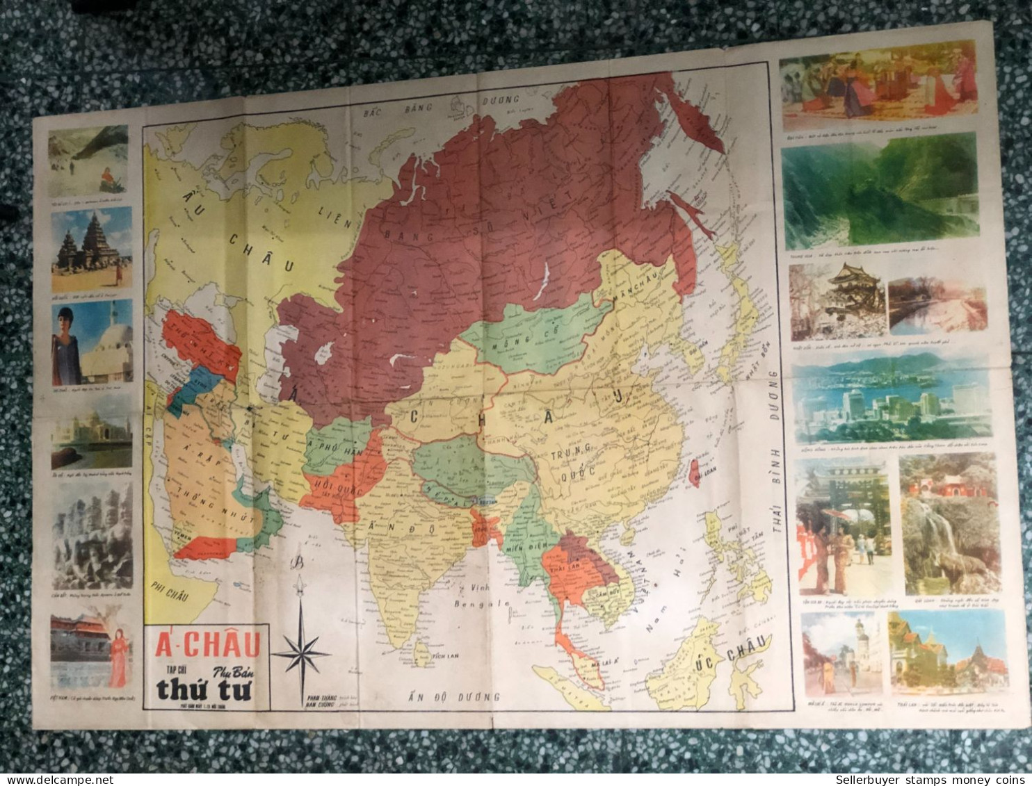 World Maps Old-a Chau Tap Tri 1968 Before 1975-1 Pcs - Topographische Karten