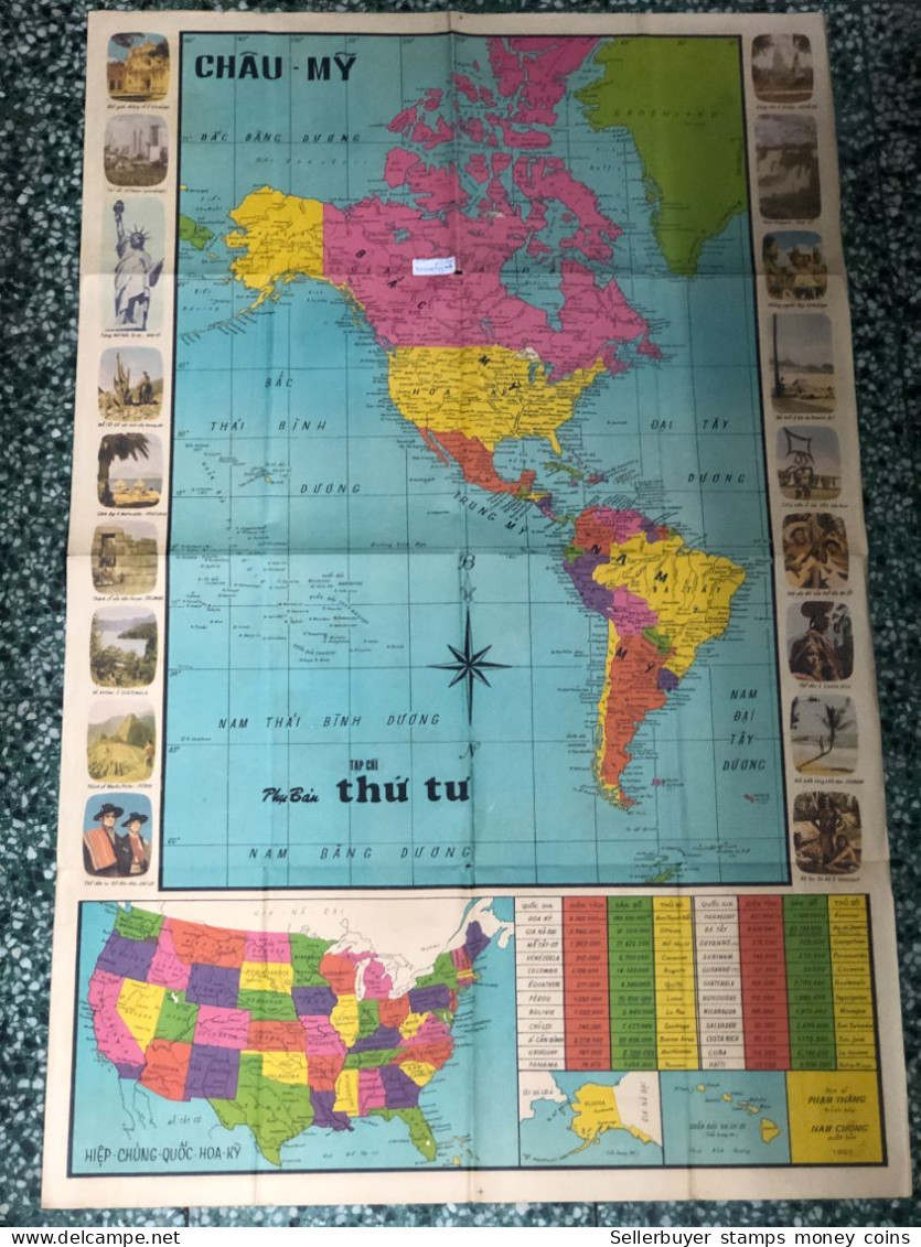 World Maps Old-a Chau My 1968 Before 1975-1 Pcs - Cartes Topographiques