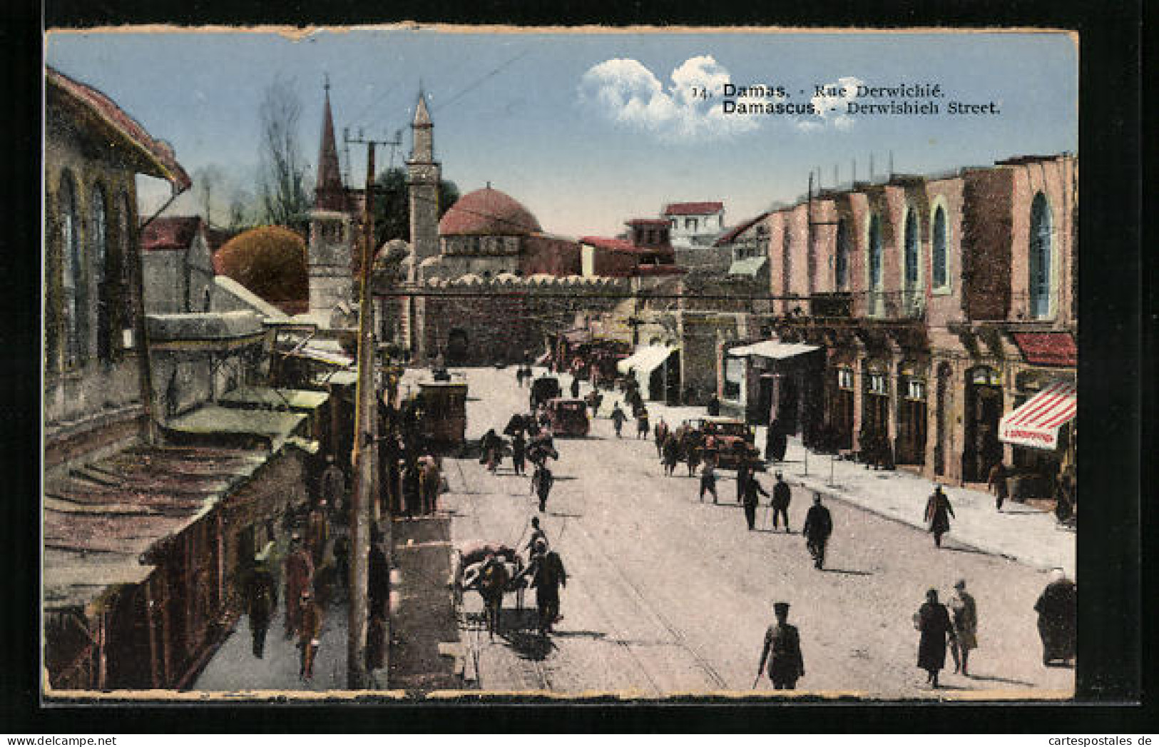 AK Damas, Rue Derwichié, Strassenpartie  - Syrie