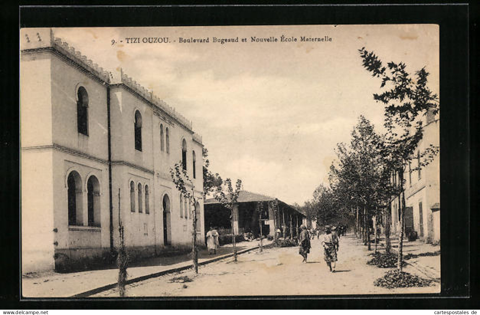 CPA Tizi-Ouzou, Boulevard Bugeaud Et Nouvelle École Maternelle  - Alger