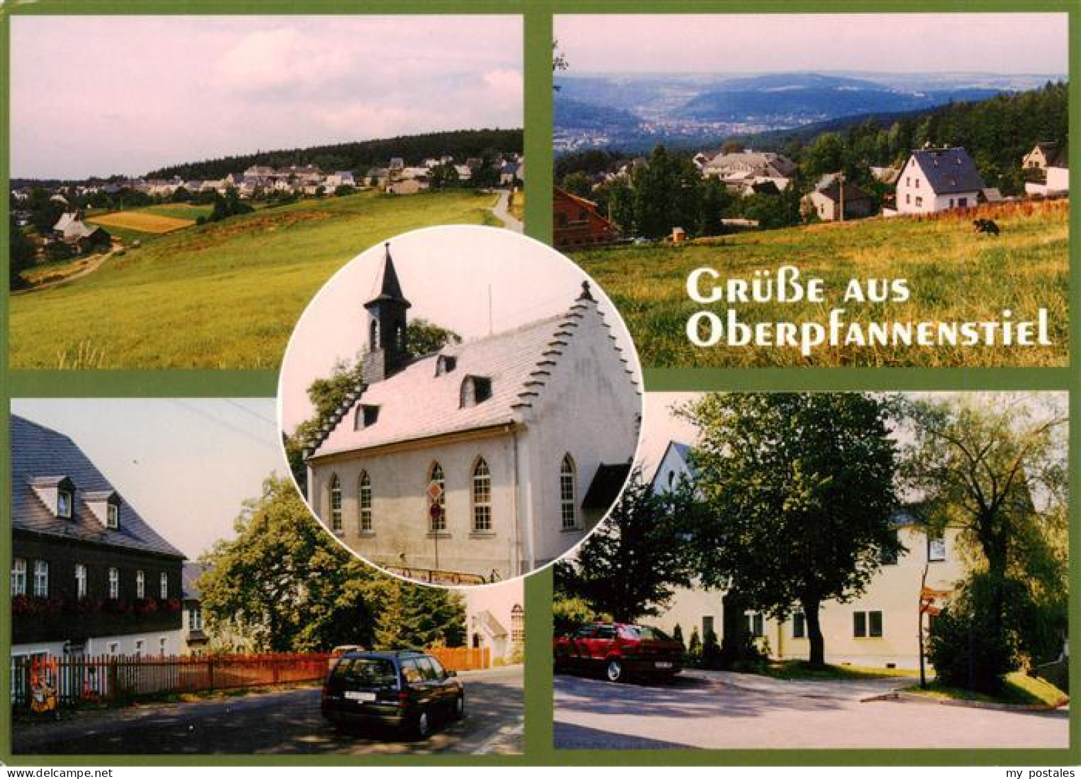 73946840 Oberpfannenstiel_Bernsbach Muehlwiese Aueblick Kirche Pfarrhaus Alte Sc - Bernsbach