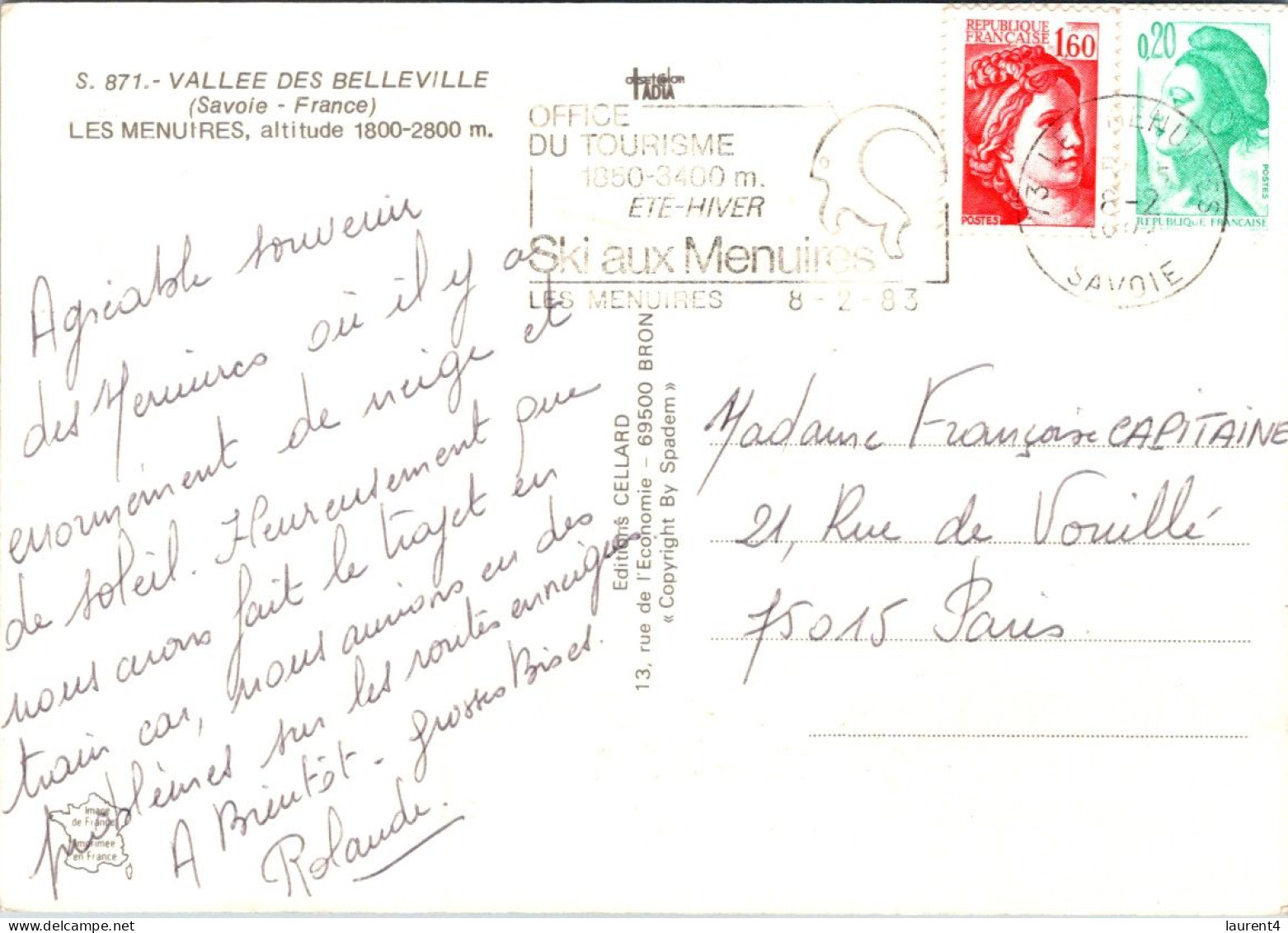 17-5-2024 (5 Z 22) France - Posted 1983 - Les Menuire - Sonstige & Ohne Zuordnung