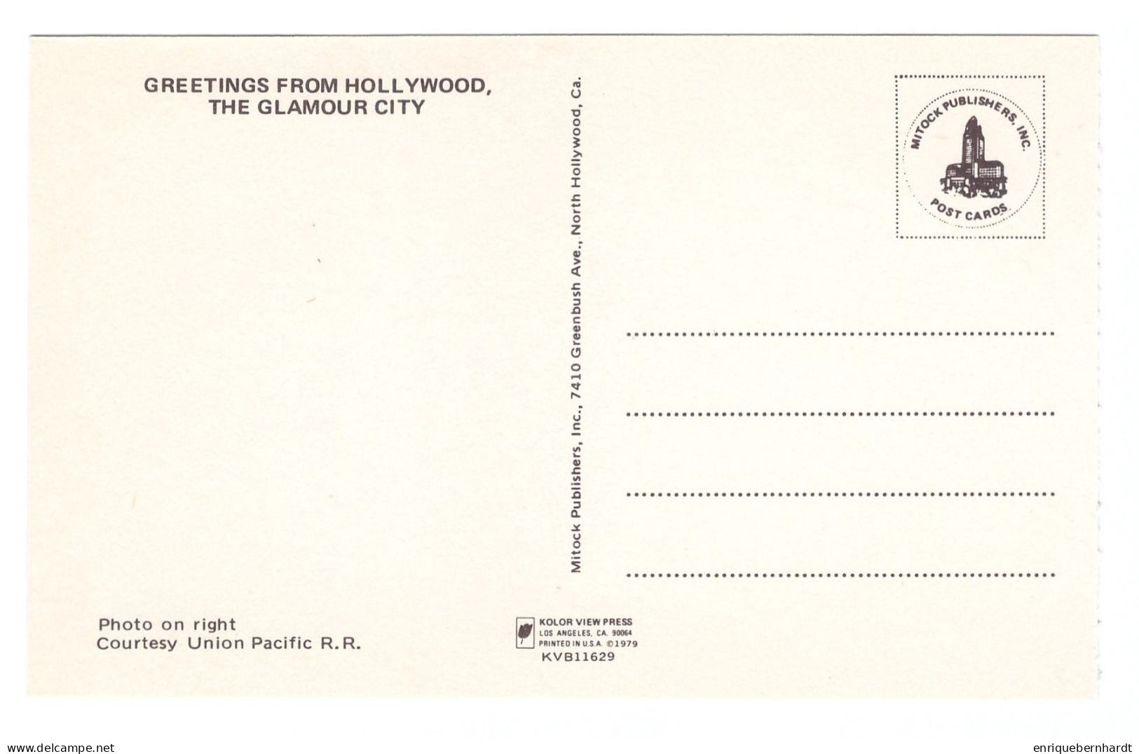 UNITED STATES // GREETINGS FROM HOLLYWOOD // THE GLAMOUR CITY // 1979 - Souvenir De...